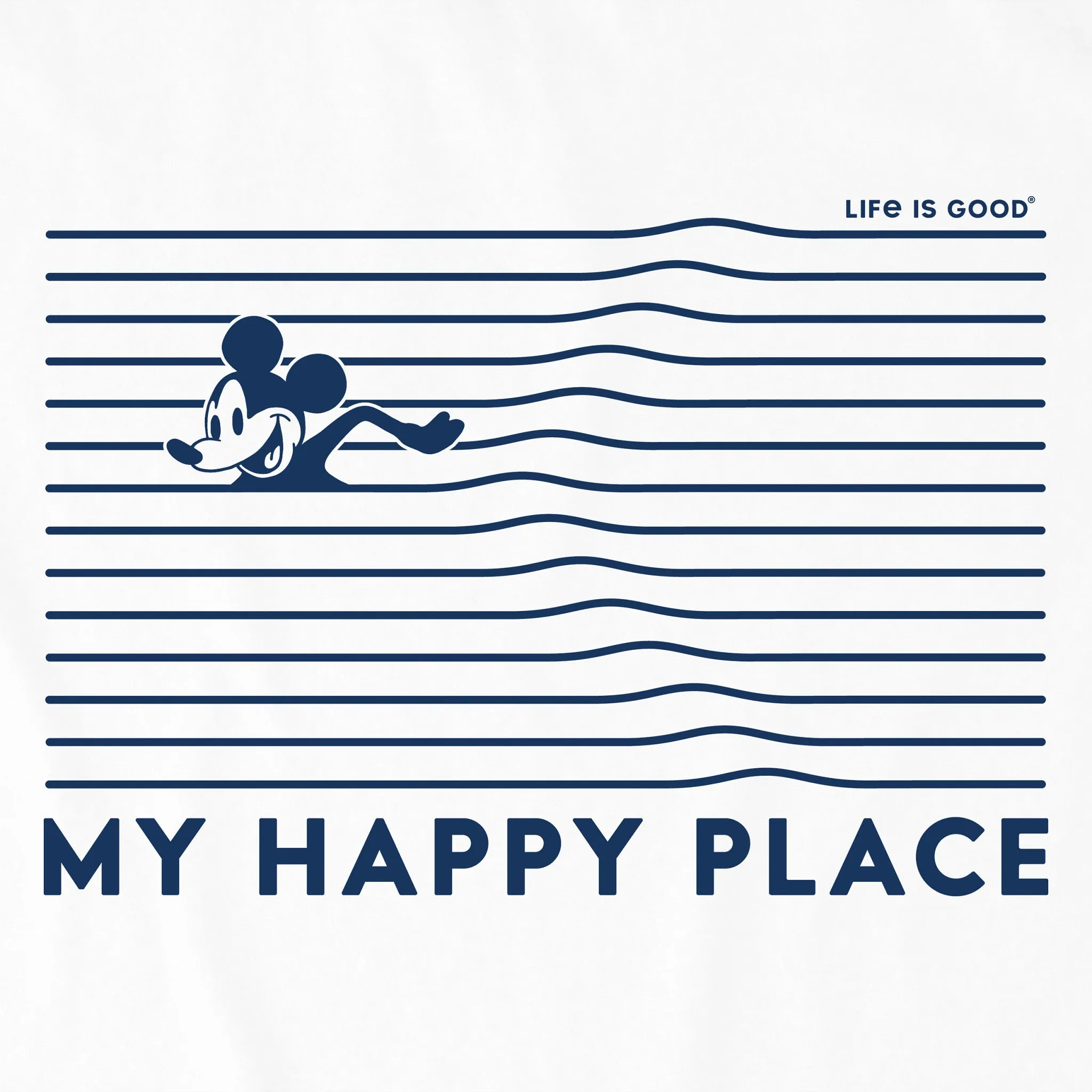 Women's Happy Place Willie Swimming Short Sleeve Tee Life is Good