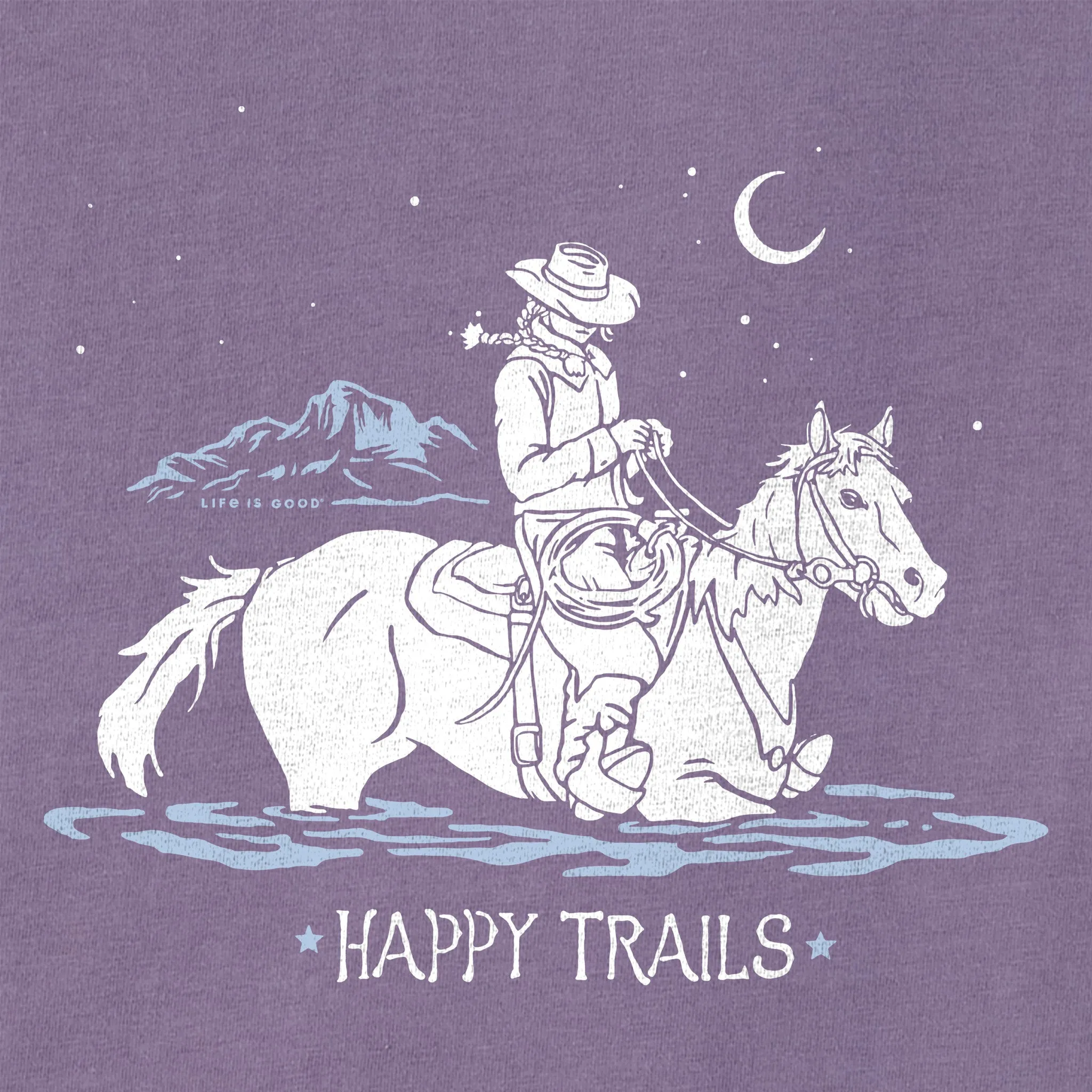 Women's Happy Trails Cowgirl Short Sleeve Crusher Vee Life is Good
