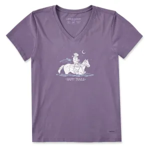 Women's Happy Trails Cowgirl Short Sleeve Crusher Vee Life is Good