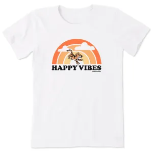 Women's Happy Vibes Tiger Stripe Rainbow Short Sleeve Tee Life is Good
