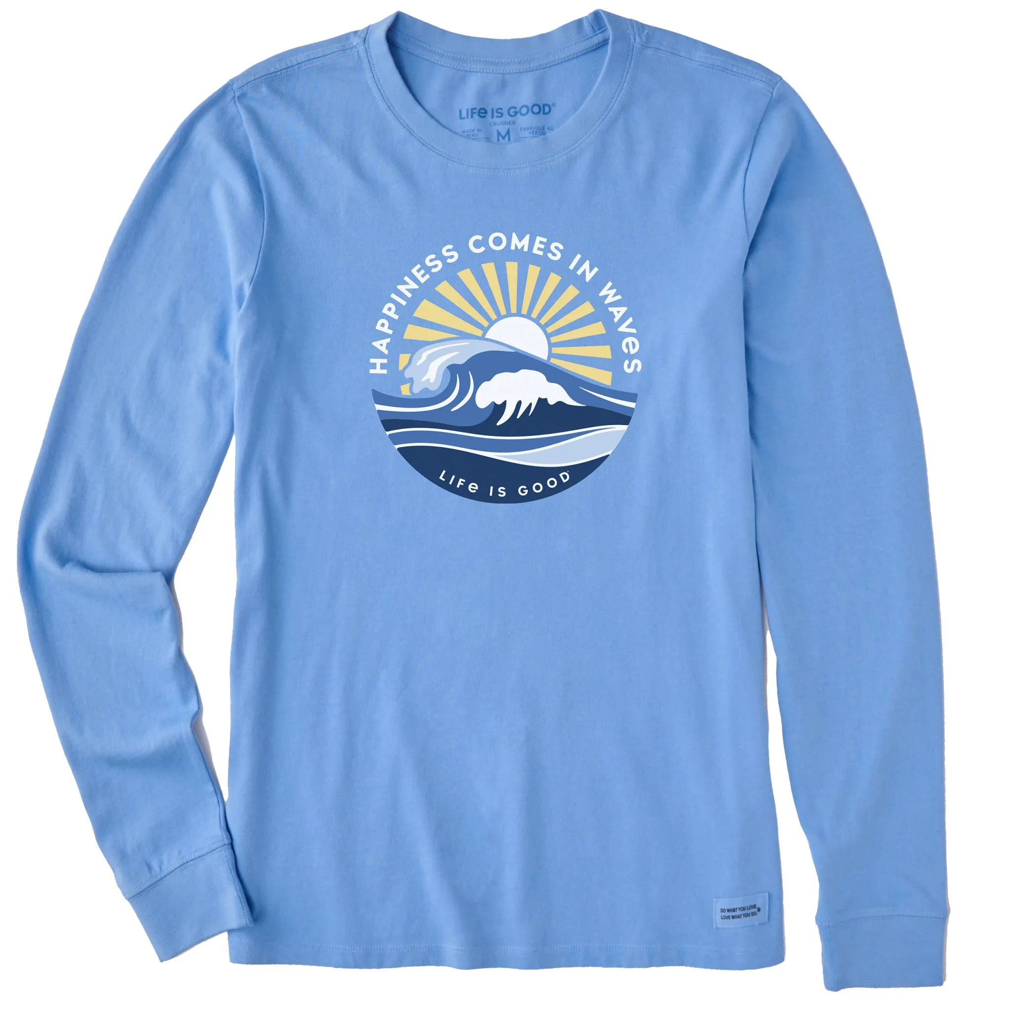Women's Happy Waves Long Sleeve Crusher Tee Life is Good
