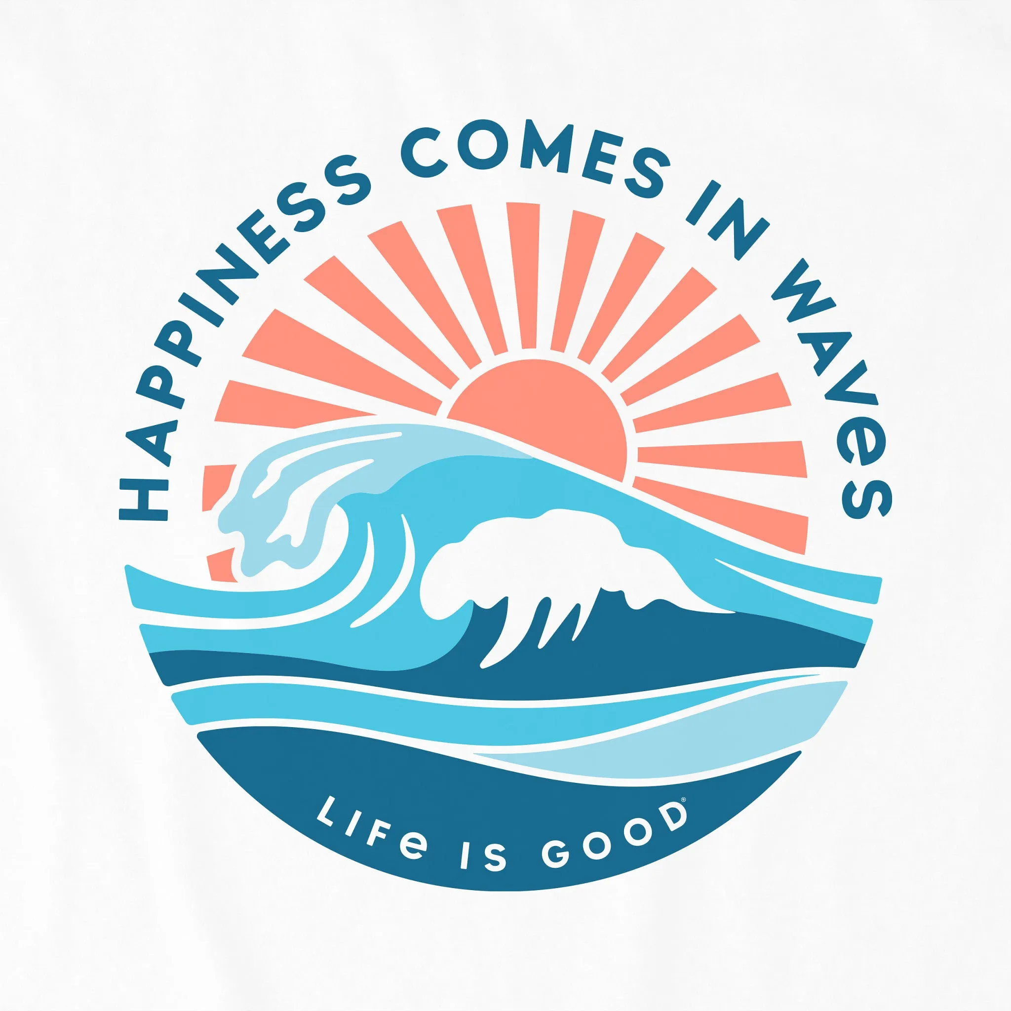 Women's Happy Waves Short Sleeve Crusher Tee Life is Good