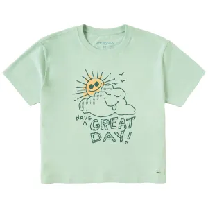 Women's Have a Great Day Scribble Short Sleeve Crusher Boxy Tee Life is Good