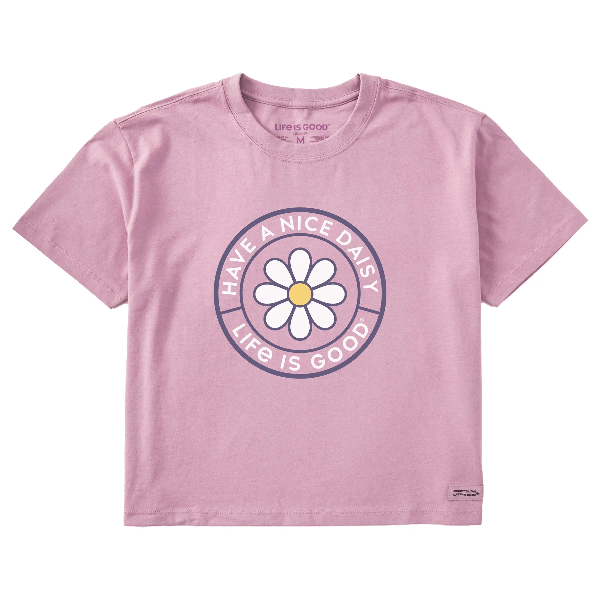 Women's Have A Nice Daisy Coin Short Sleeve Boxy Tee Life is Good