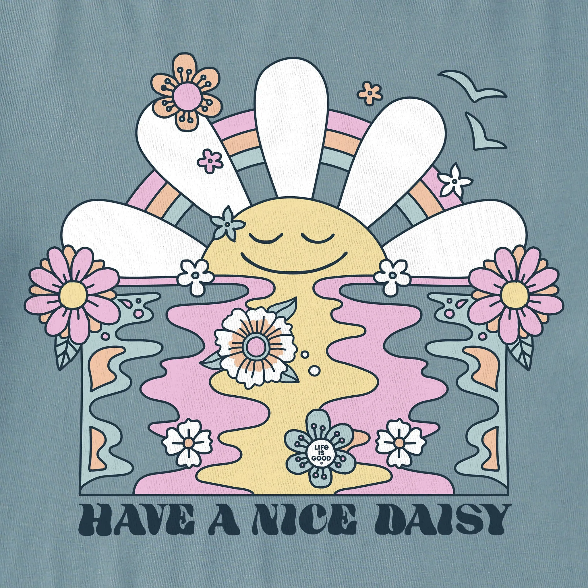 Women's Have a Nice Daisy Sunrise Crusher Boxy Hoodie Life is Good