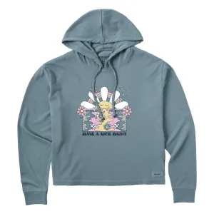 Women's Have a Nice Daisy Sunrise Crusher Boxy Hoodie Life is Good
