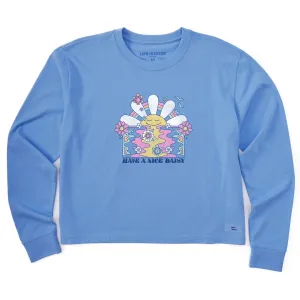 Women's Have a Nice Daisy Sunrise Long Sleeve Crusher Boxy Tee Life is Good