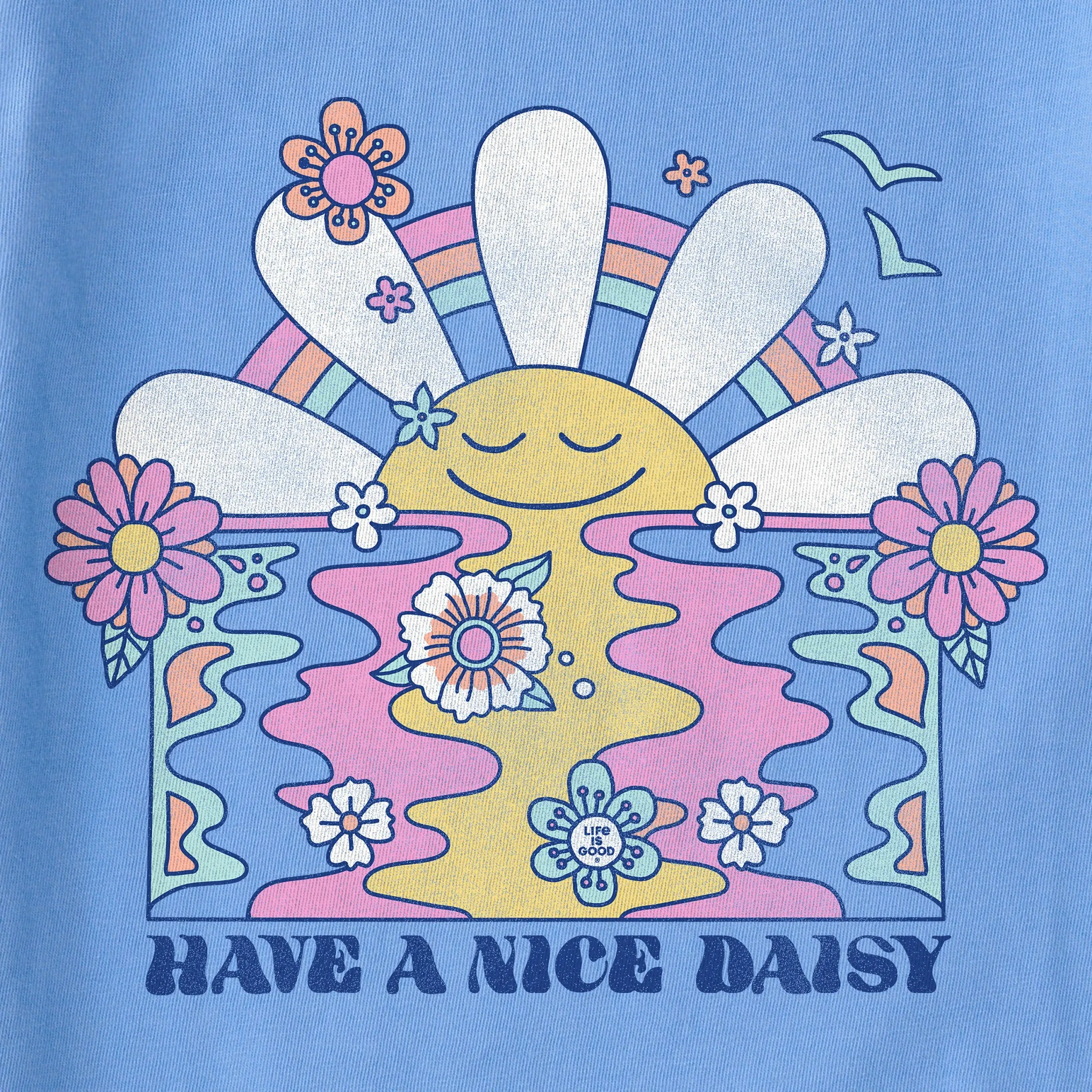 Women's Have a Nice Daisy Sunrise Long Sleeve Crusher Boxy Tee Life is Good