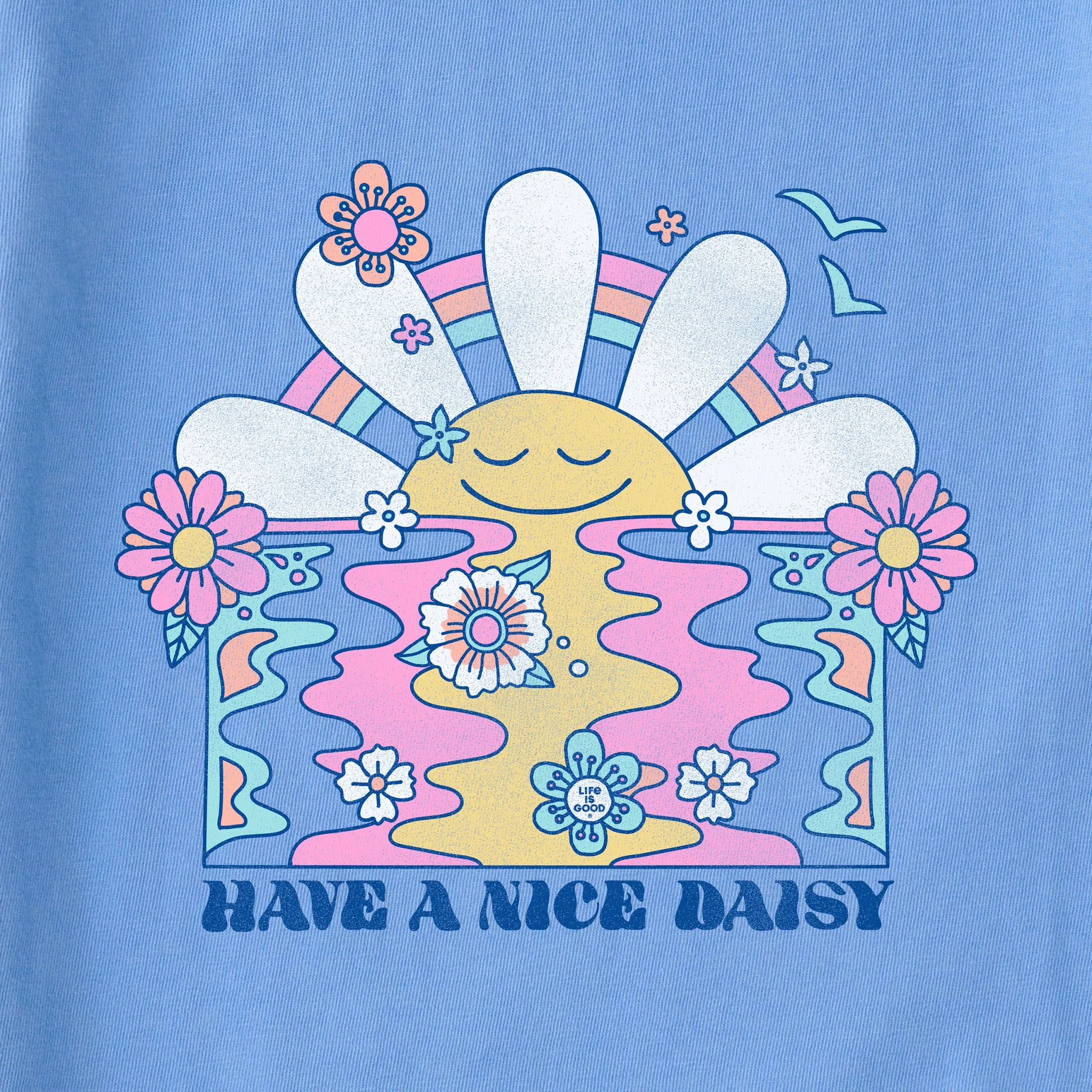 Women's Have a Nice Daisy Sunrise Long Sleeve Crusher Boxy Tee Life is Good