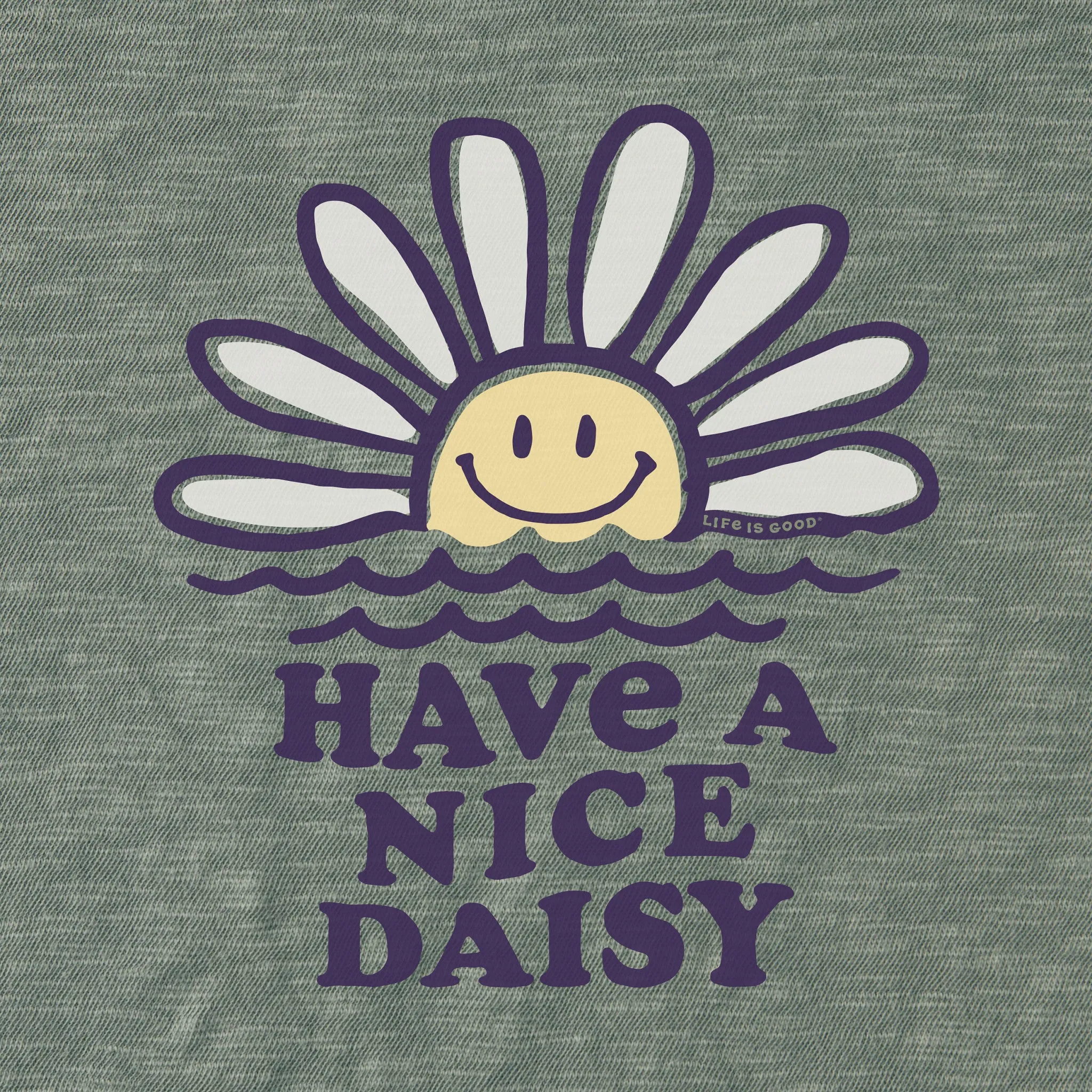 Women's Have a Nice Daisy Sunset Textured Slub Tank Life is Good