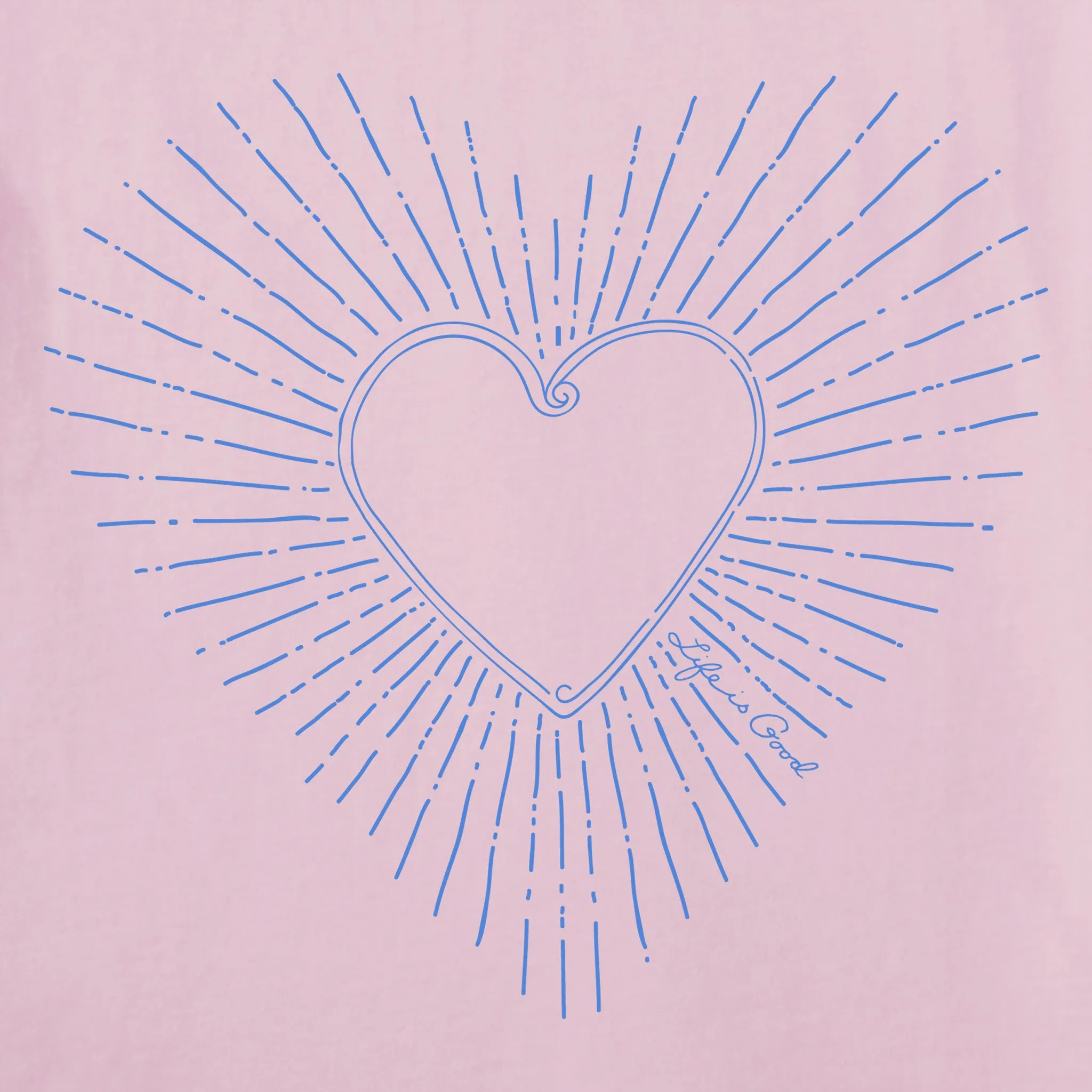 Women's Heart Burst Short Sleeve Crusher Vee Life is Good