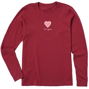 Women's Heart Long Sleeve Crusher Tee Life is Good