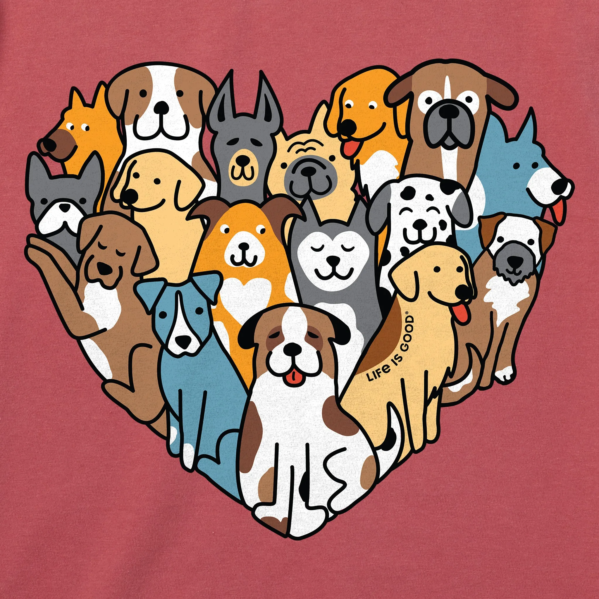 Women's Heart of Dogs Crusher Tank Life is Good