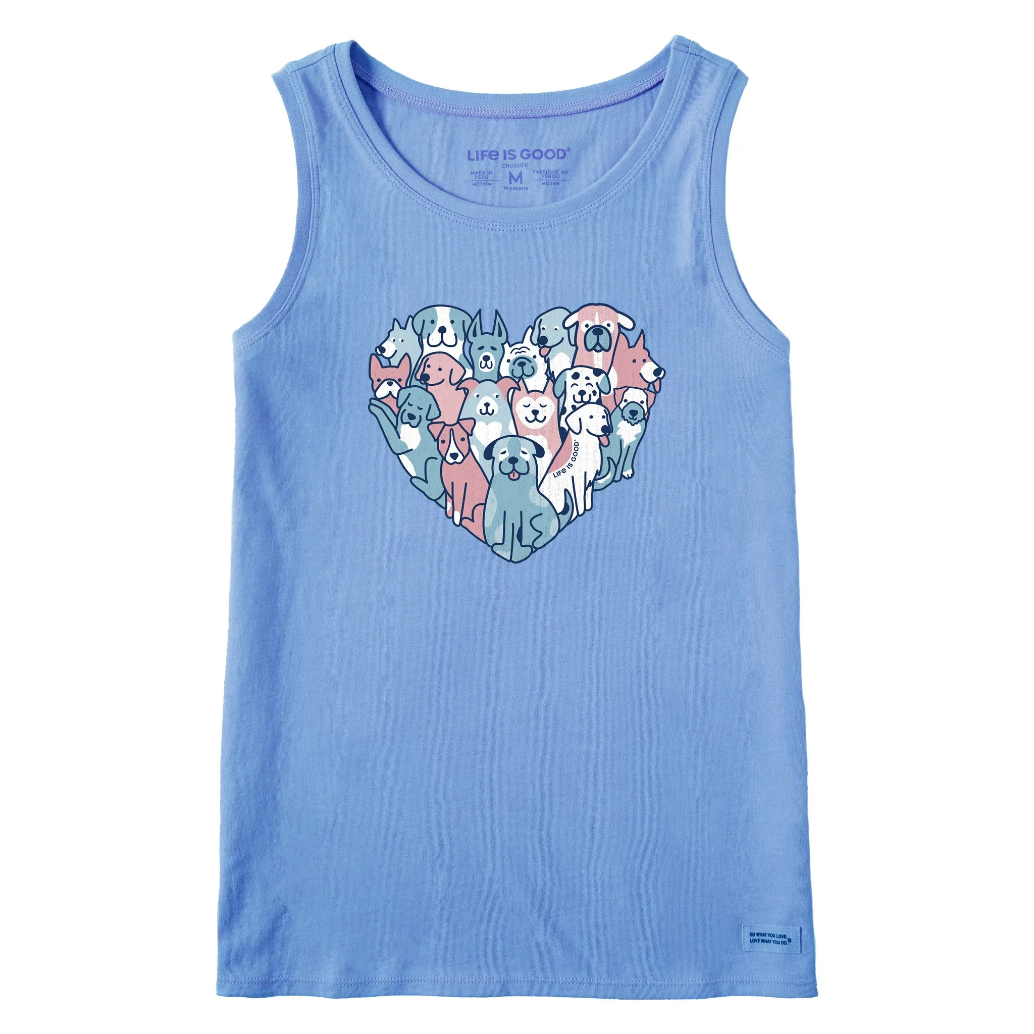 Women's Heart of Dogs Crusher Tank Life is Good