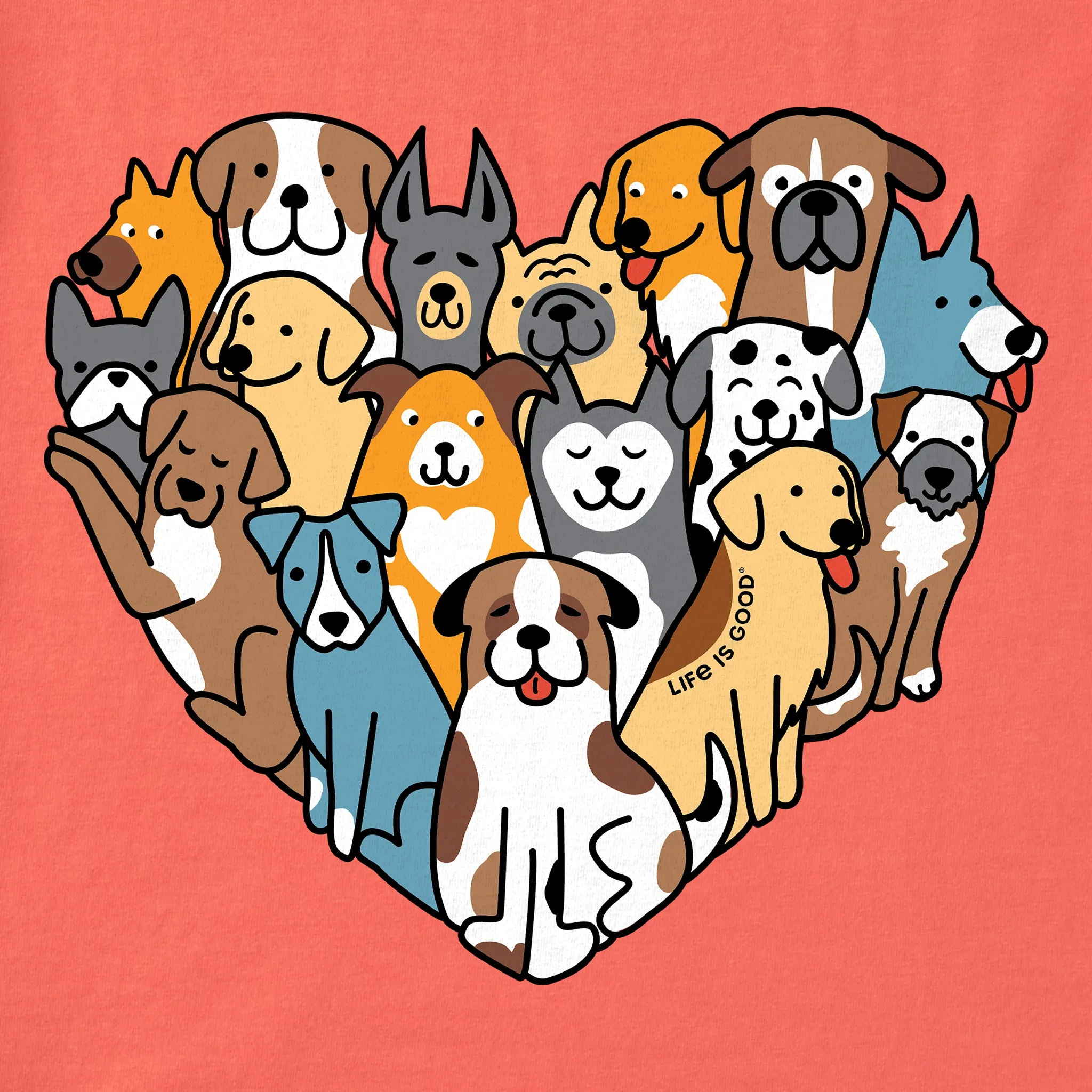 Women's Heart of Dogs Crusher Tank Life is Good