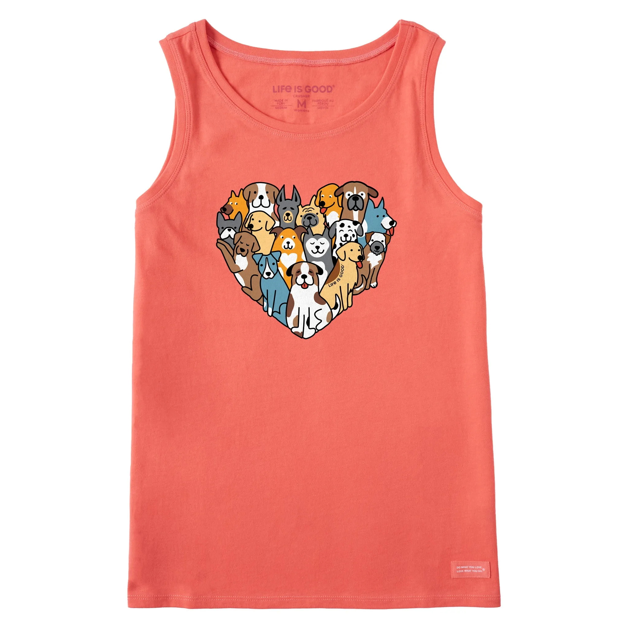 Women's Heart of Dogs Crusher Tank Life is Good