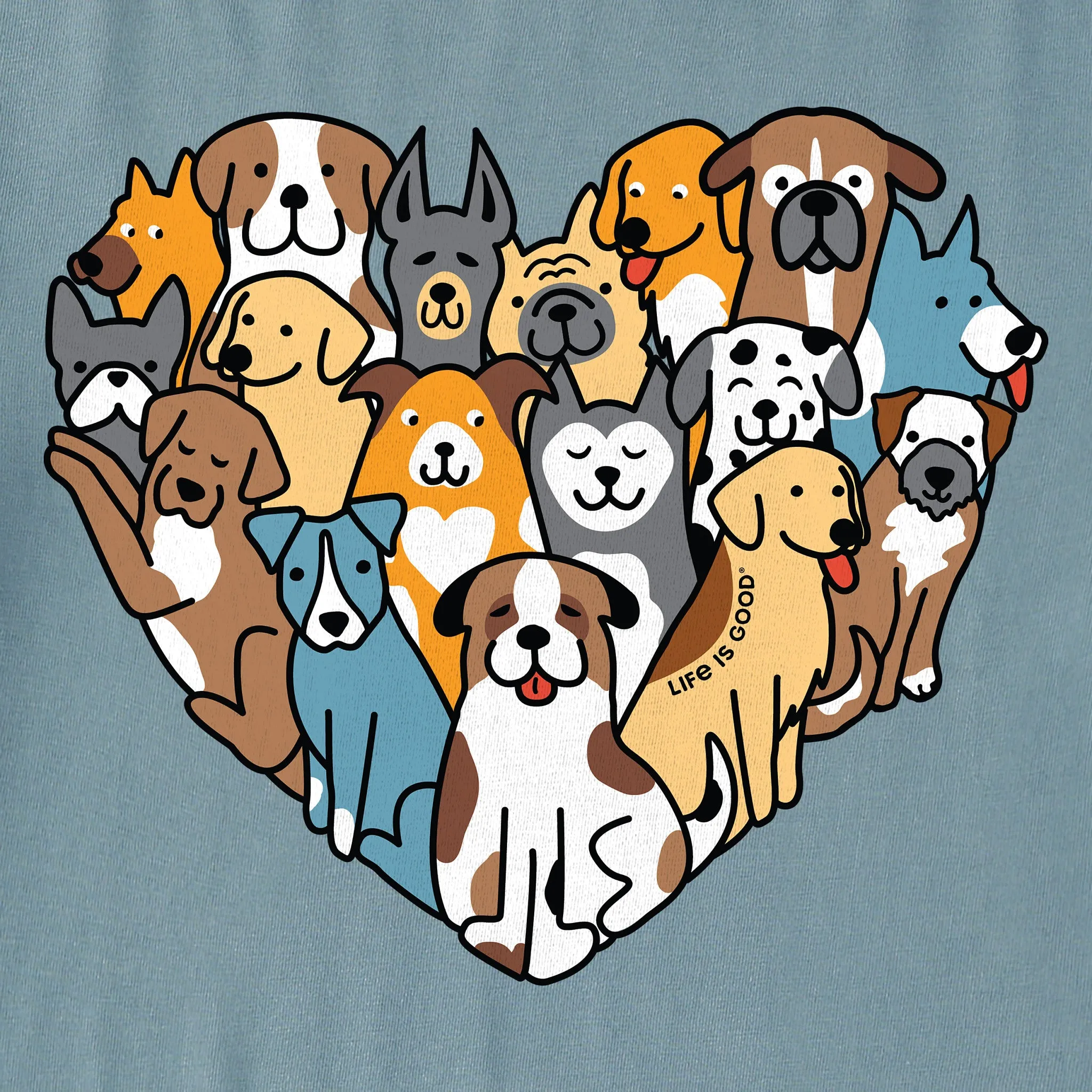 Women's Heart of Dogs Crusher Tank Life is Good