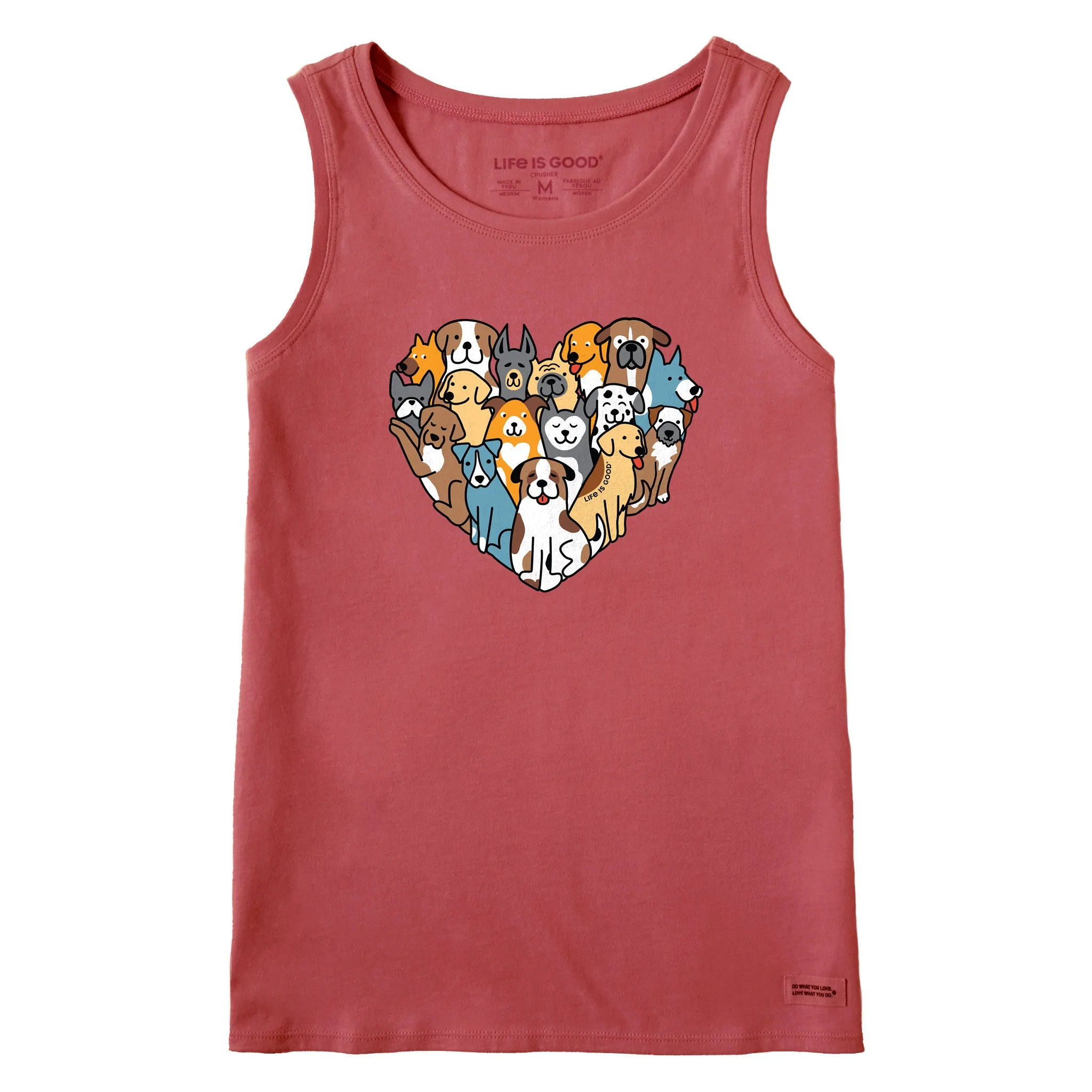 Women's Heart of Dogs Crusher Tank Life is Good