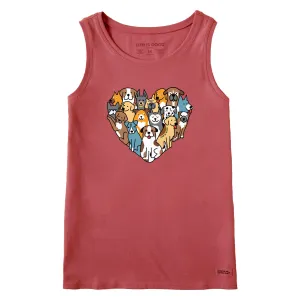 Women's Heart of Dogs Crusher Tank Life is Good