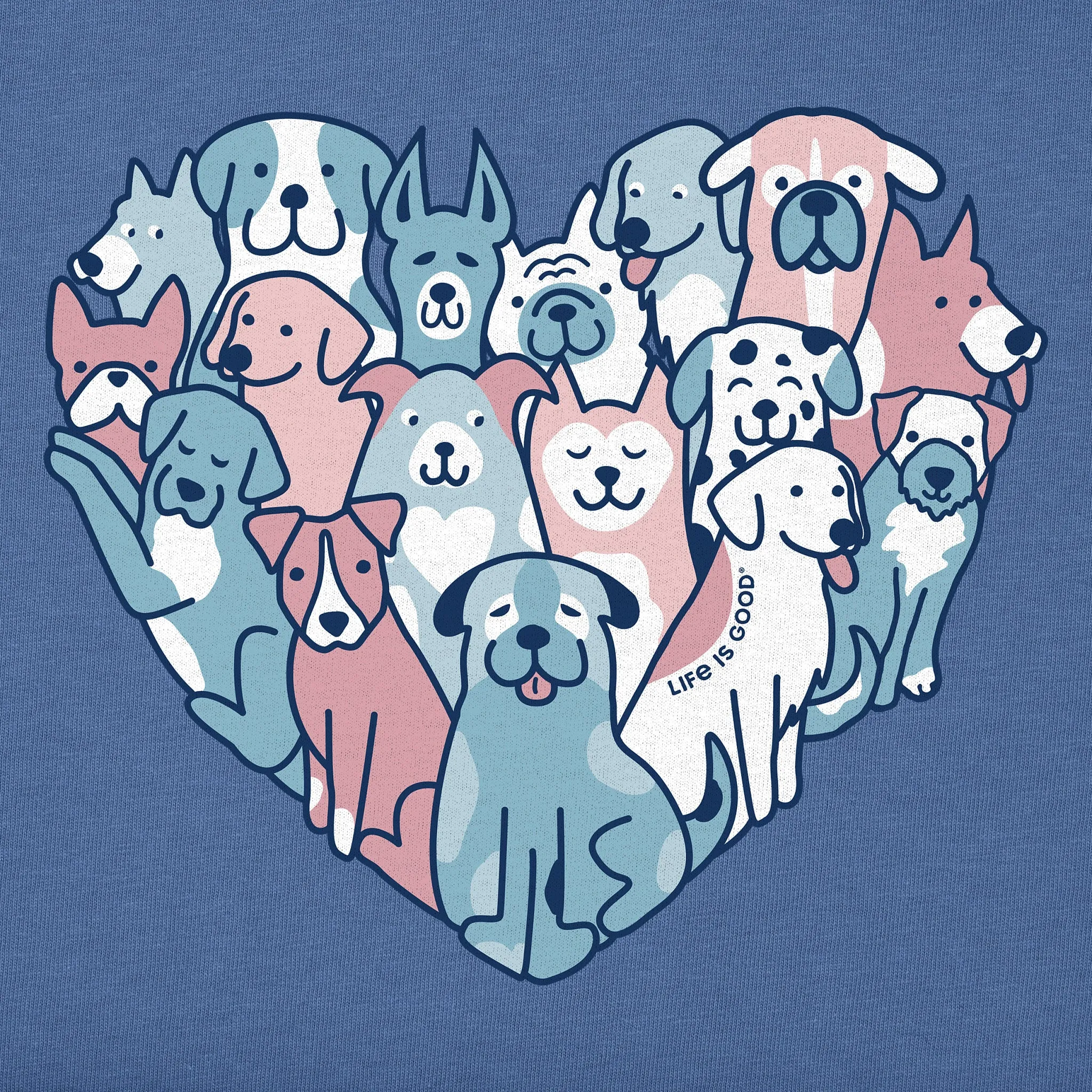 Women's Heart of Dogs Long Sleeve Crusher Vee Life is Good