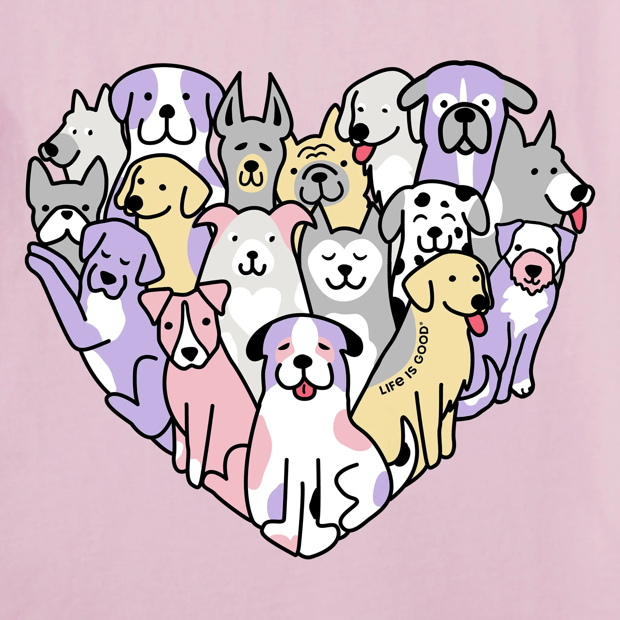 Women's Heart of Dogs Long Sleeve Crusher Vee Life is Good