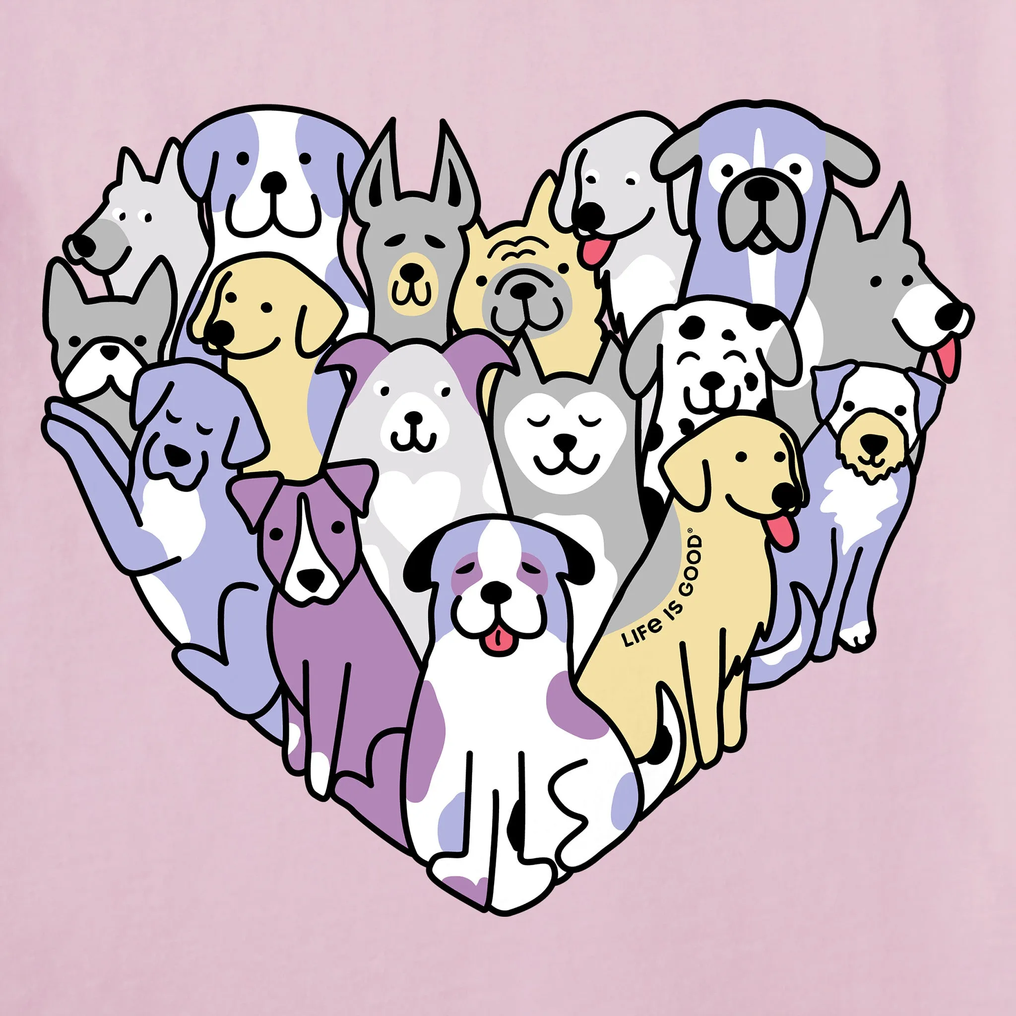 Women's Heart of Dogs Long Sleeve Tee Life is Good