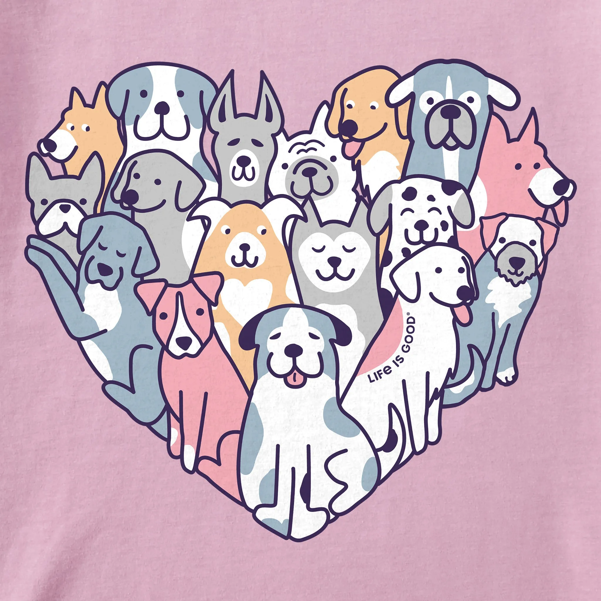 Women's Heart of Dogs Long Sleeve Tee Life is Good
