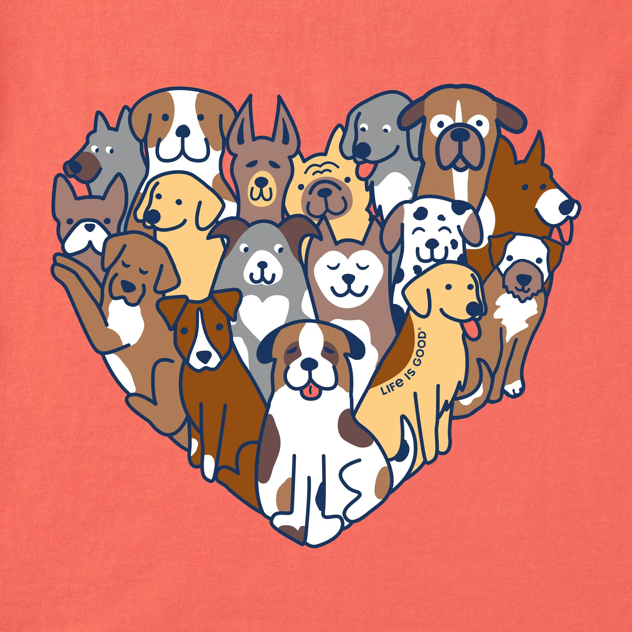 Women's Heart of Dogs Short Sleeve Tee Life is Good