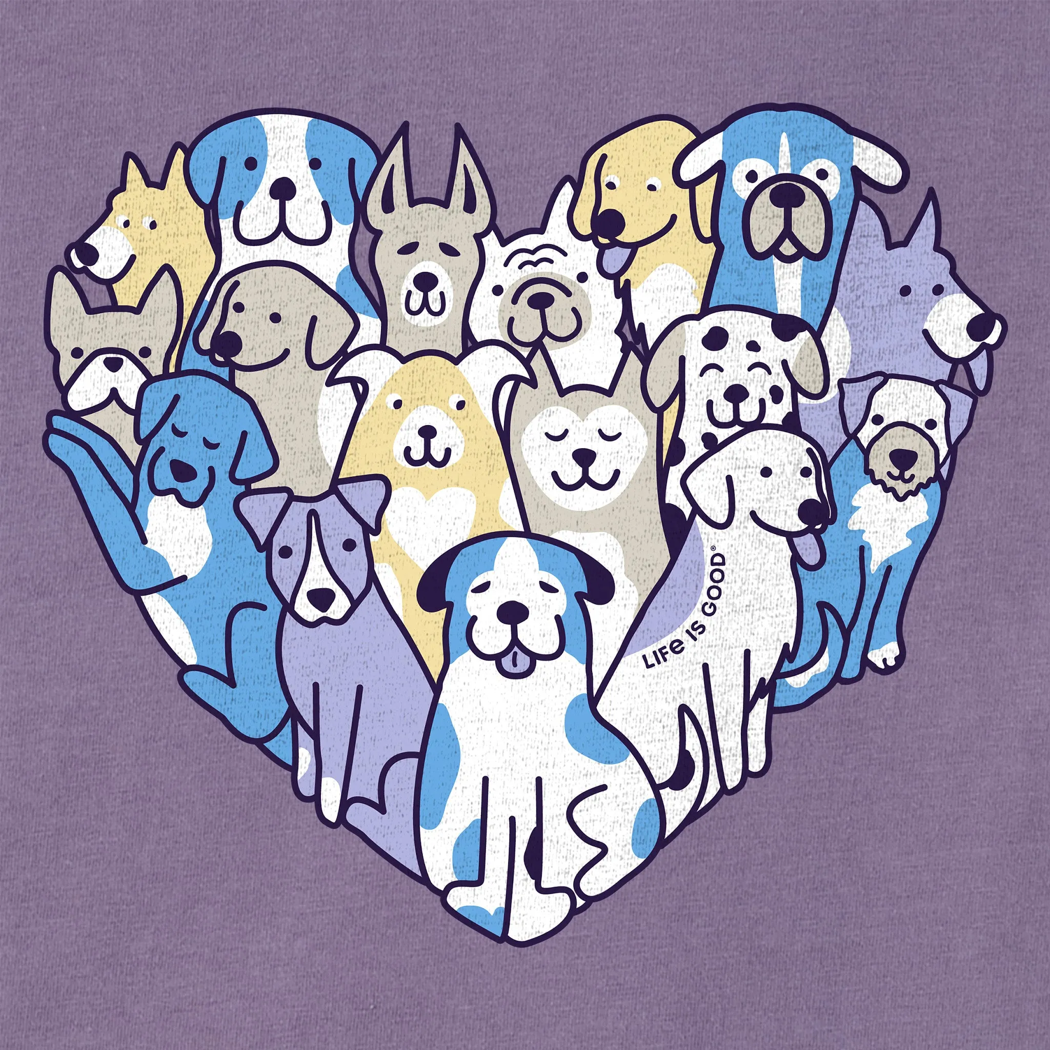 Women's Heart of Dogs Short Sleeve Vee Life is Good