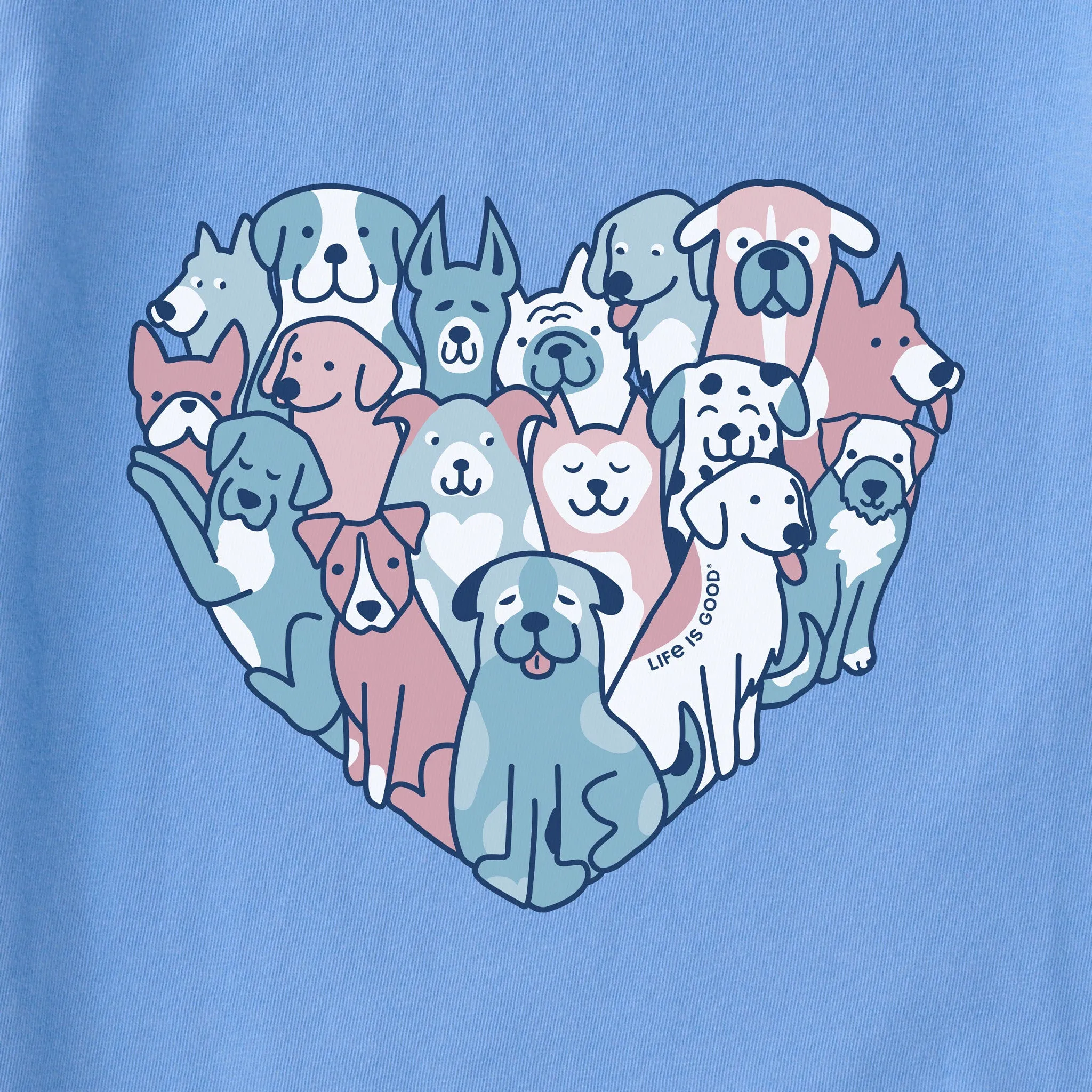Women's Heart of Dogs Short Sleeve Vee Life is Good
