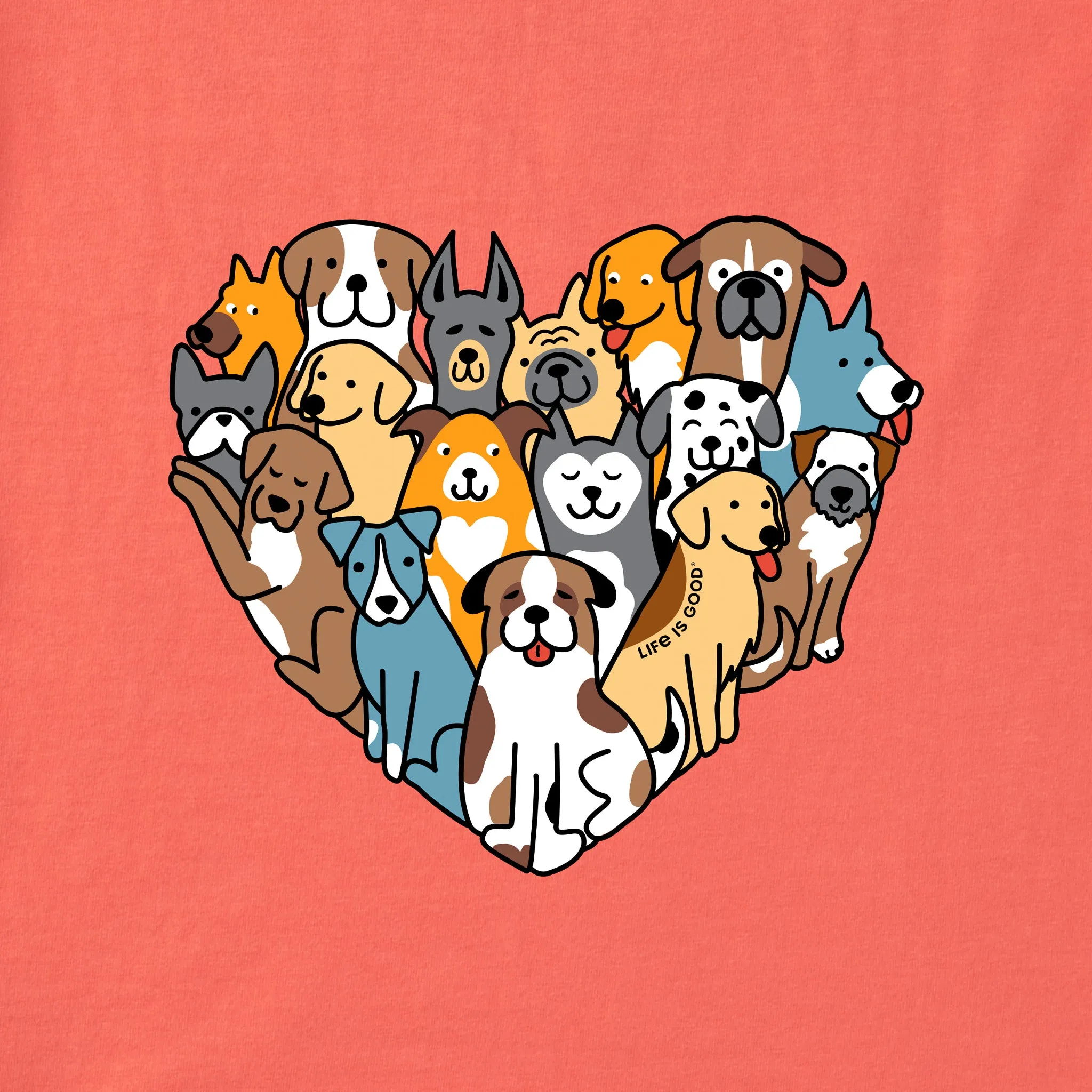 Women's Heart of Dogs Short Sleeve Vee Life is Good