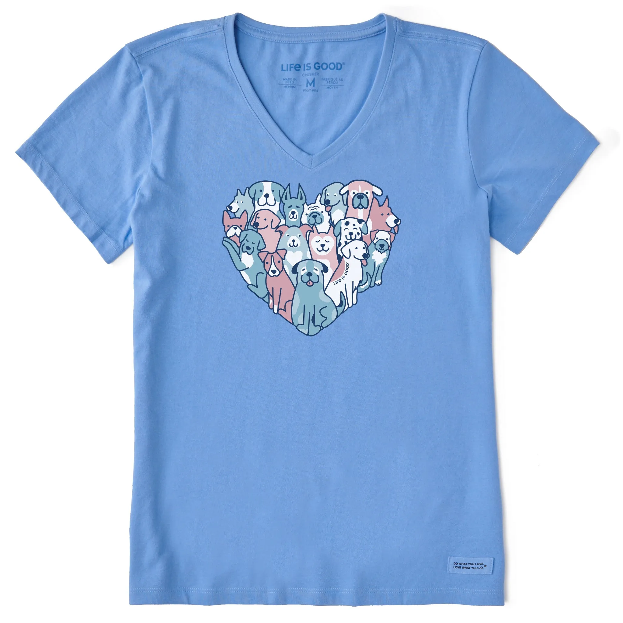Women's Heart of Dogs Short Sleeve Vee Life is Good