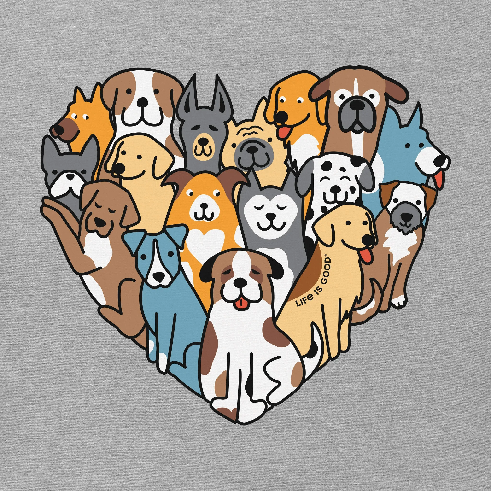 Women's Heart of Dogs Short Sleeve Vee Life is Good