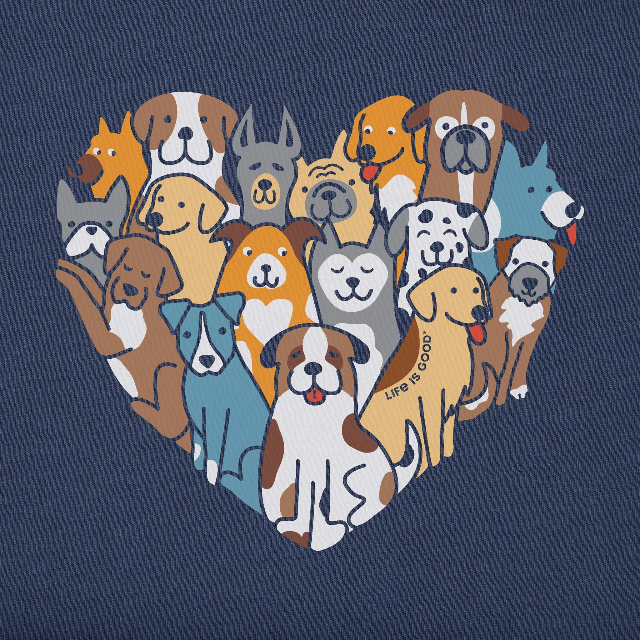 Women's Heart of Dogs Short Sleeve Vee Life is Good