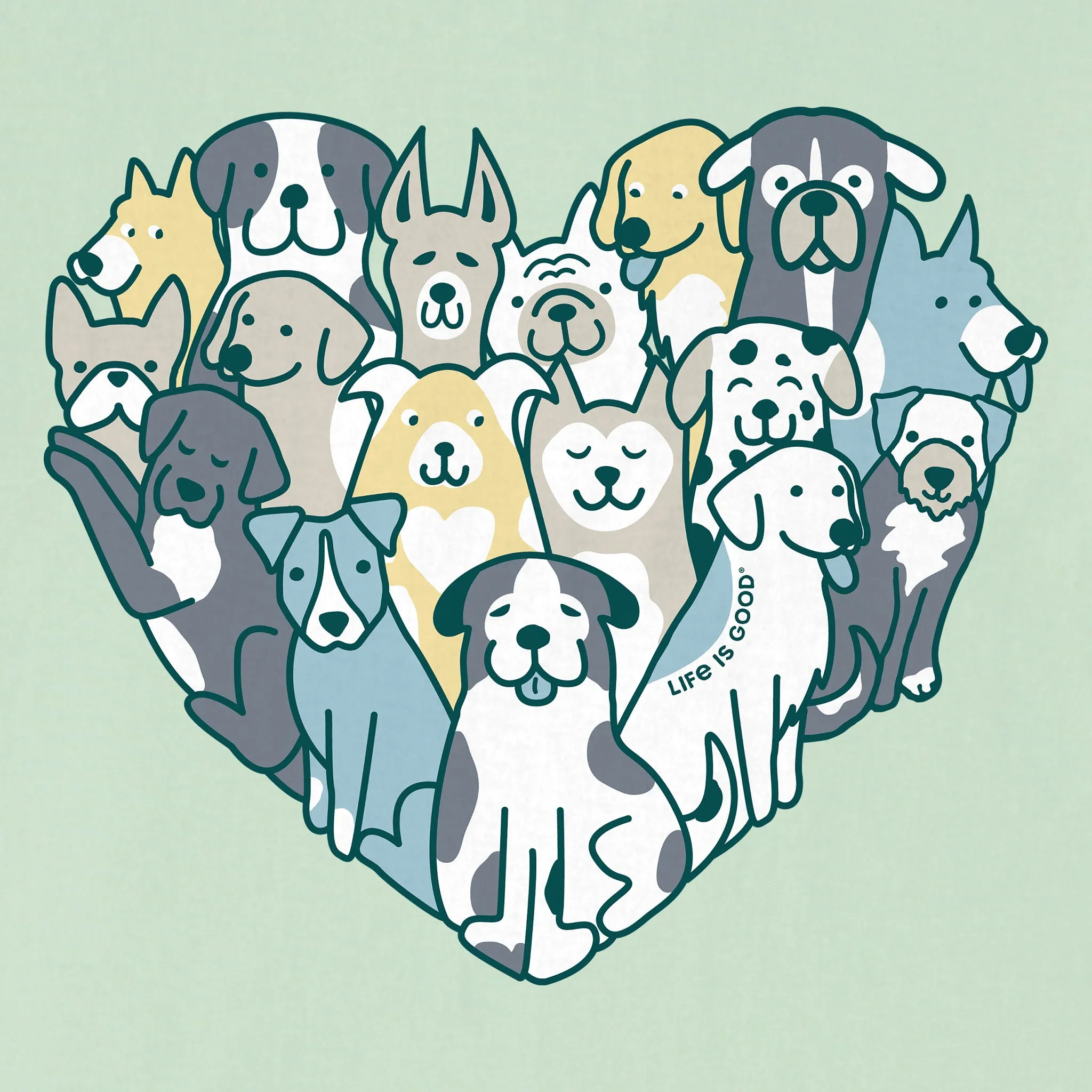 Women's Heart of Dogs Short Sleeve Vee Life is Good