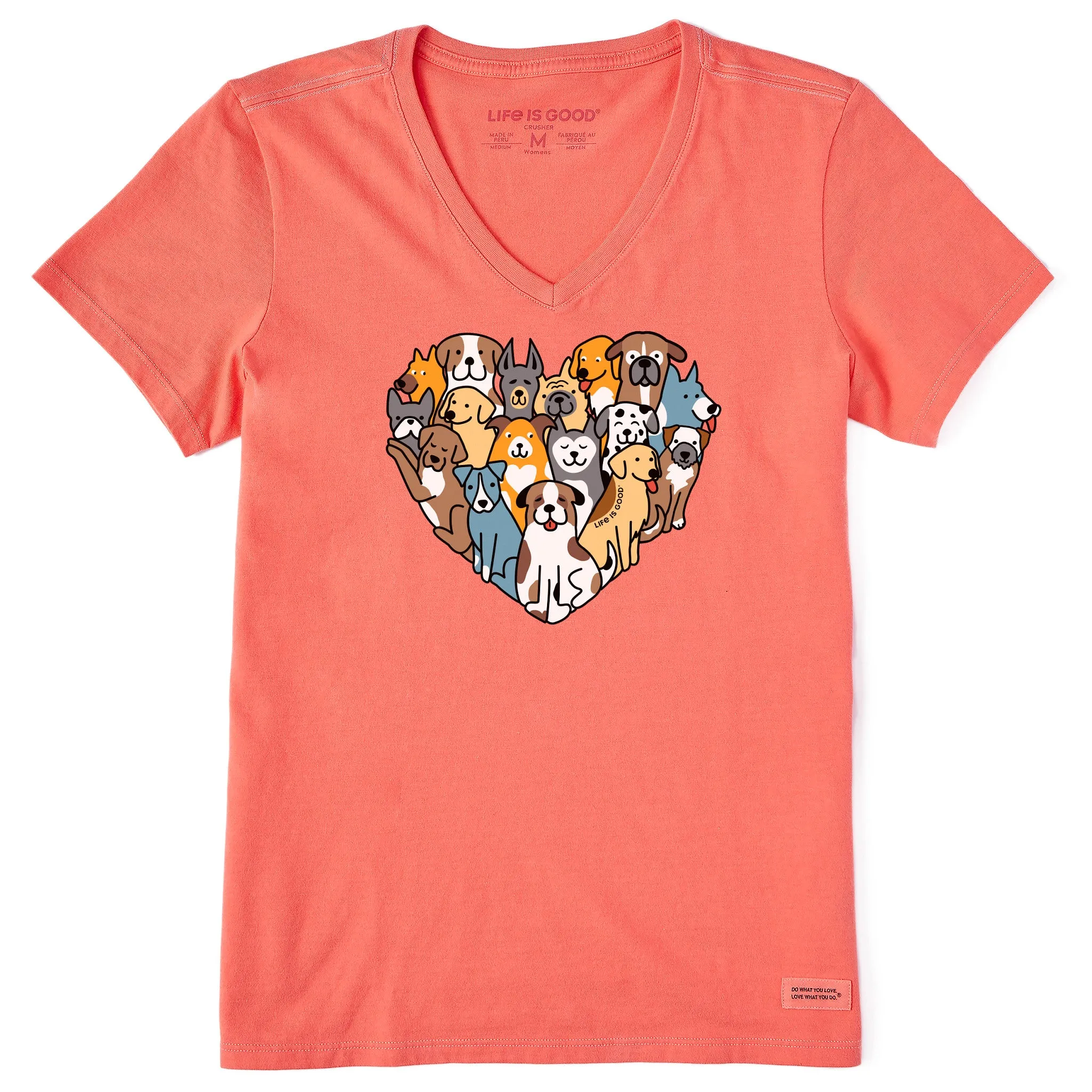 Women's Heart of Dogs Short Sleeve Vee Life is Good