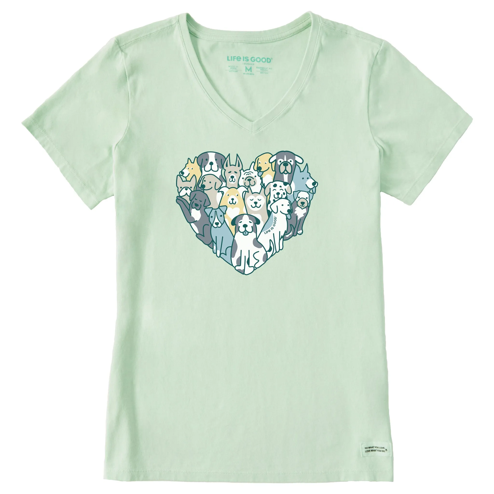 Women's Heart of Dogs Short Sleeve Vee Life is Good