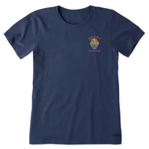 Women's Heart of Gold Rainbow Short Sleeve Crusher Tee Life is Good