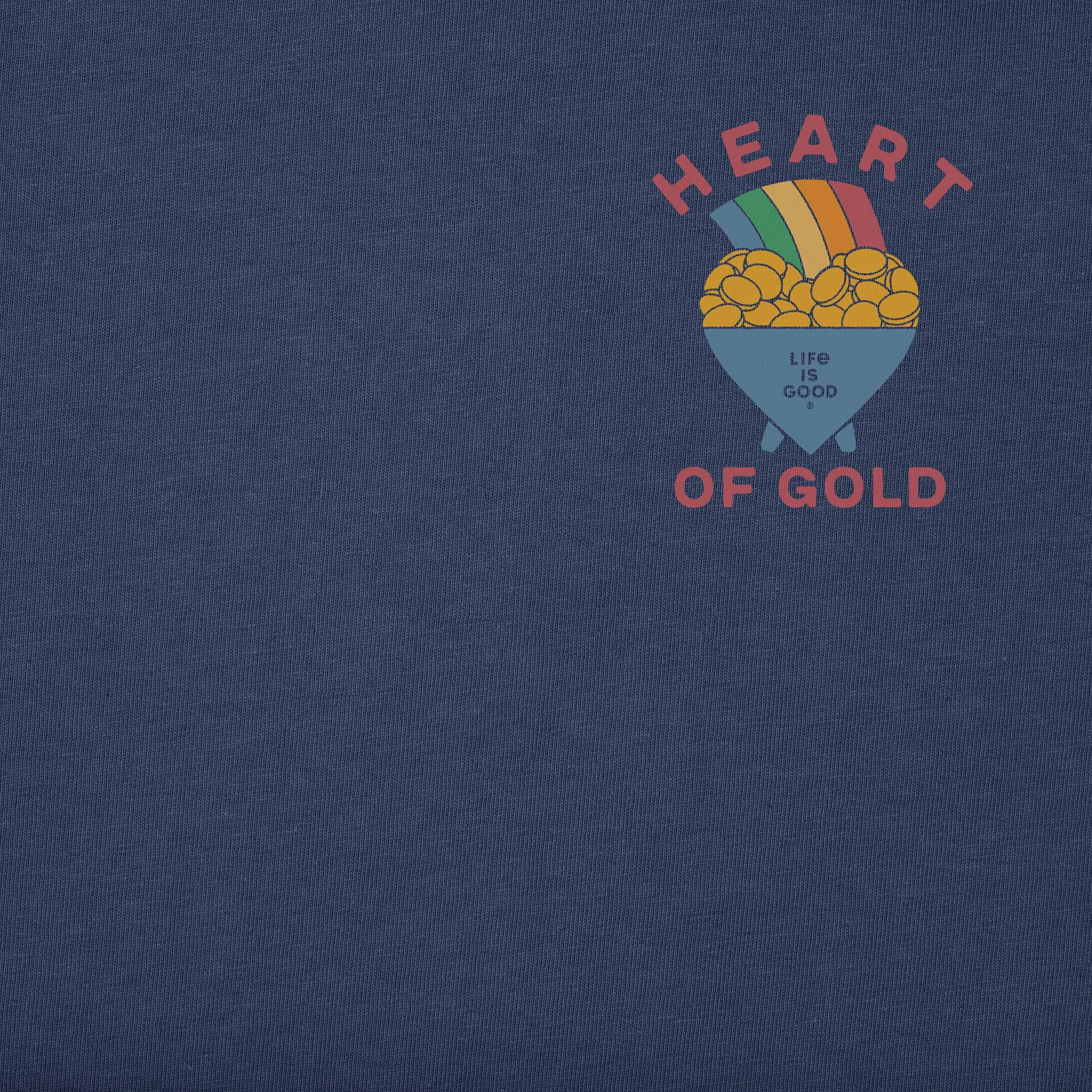Women's Heart of Gold Rainbow Short Sleeve Crusher Tee Life is Good