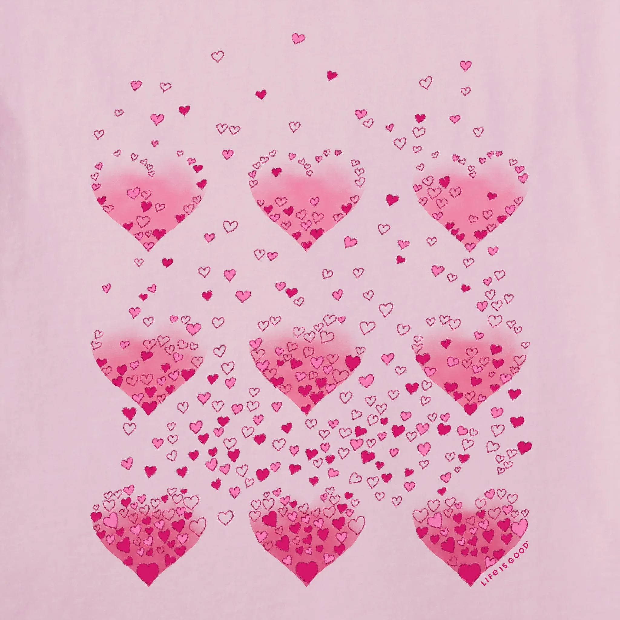 Women's Heart of Hearts Grid Short Sleeve Tee Life is Good