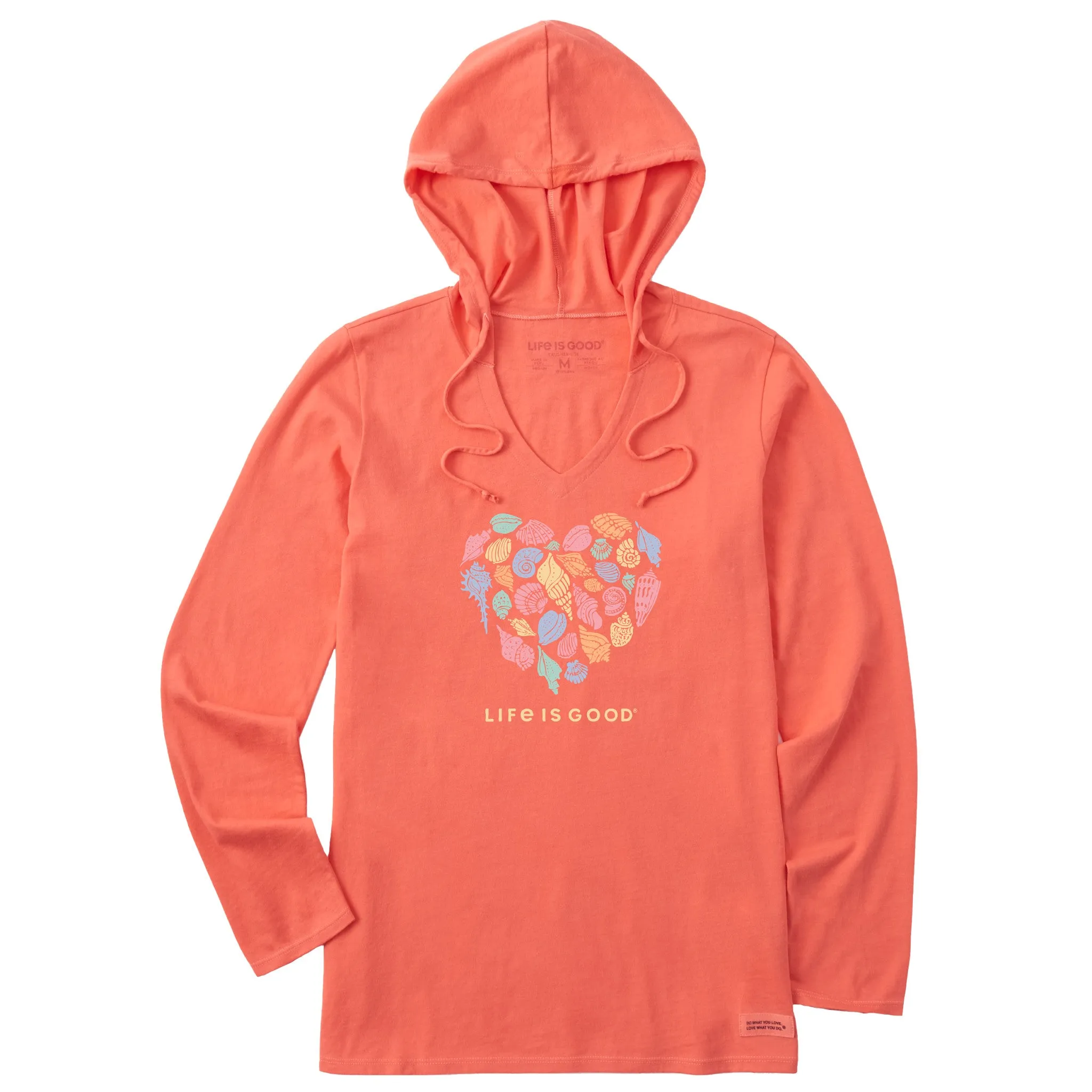 Women's Heart of Shells Long Sleeve Crusher-LITE Hooded Tee Life is Good