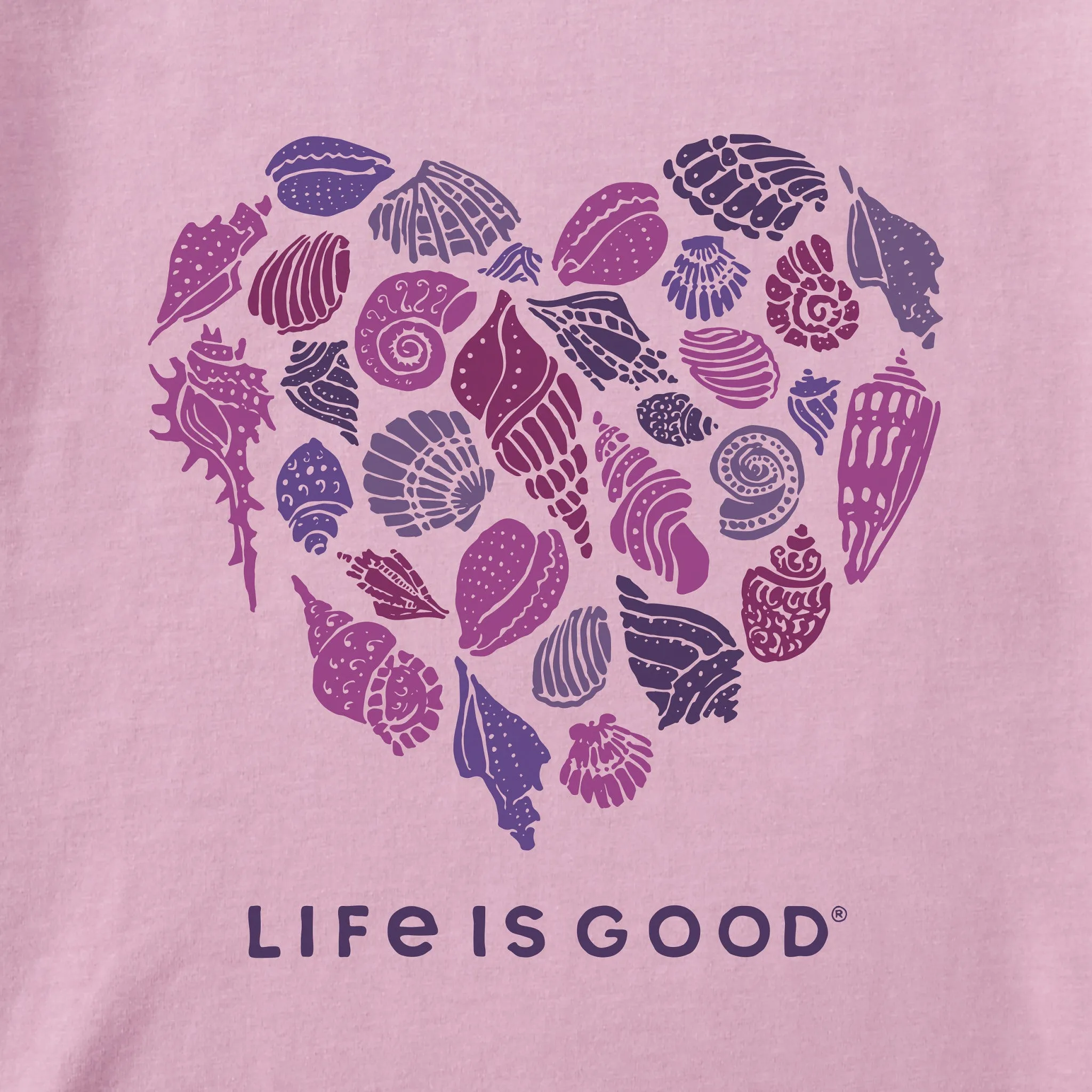 Women's Heart of Shells Long Sleeve Crusher-LITE Hooded Tee Life is Good