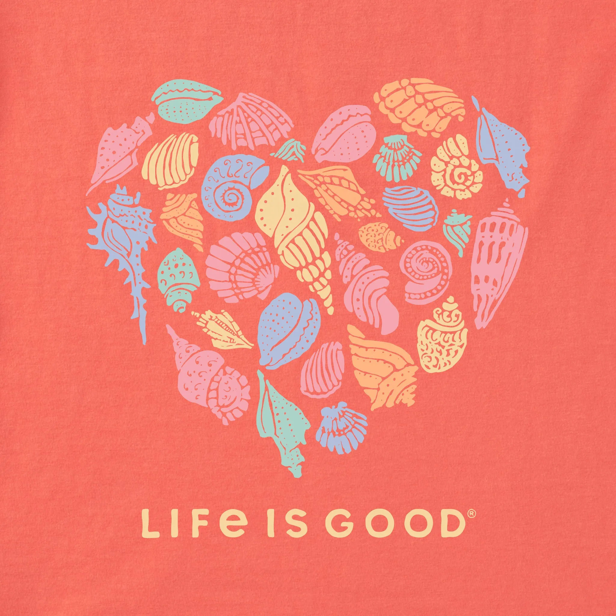 Women's Heart of Shells Long Sleeve Crusher-LITE Hooded Tee Life is Good