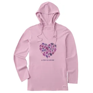 Women's Heart of Shells Long Sleeve Crusher-LITE Hooded Tee Life is Good