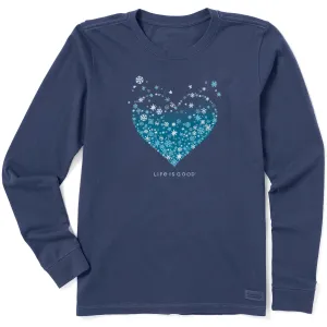 Women's Heart of Snow Long Sleeve Crusher Tee Life is Good