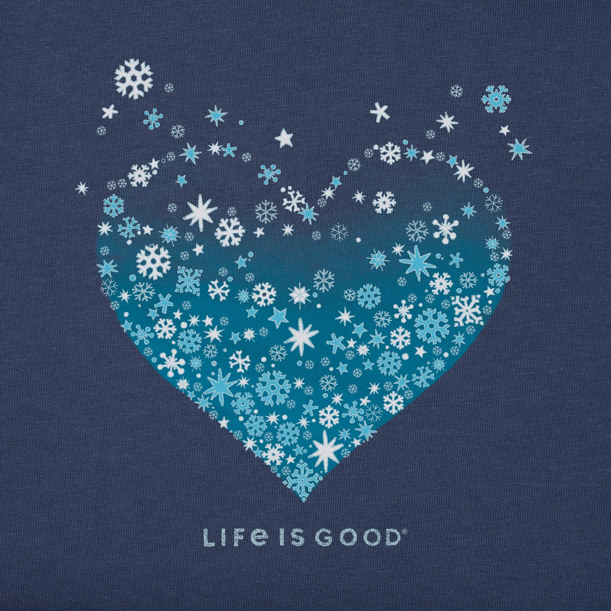 Women's Heart of Snow Long Sleeve Crusher Tee Life is Good