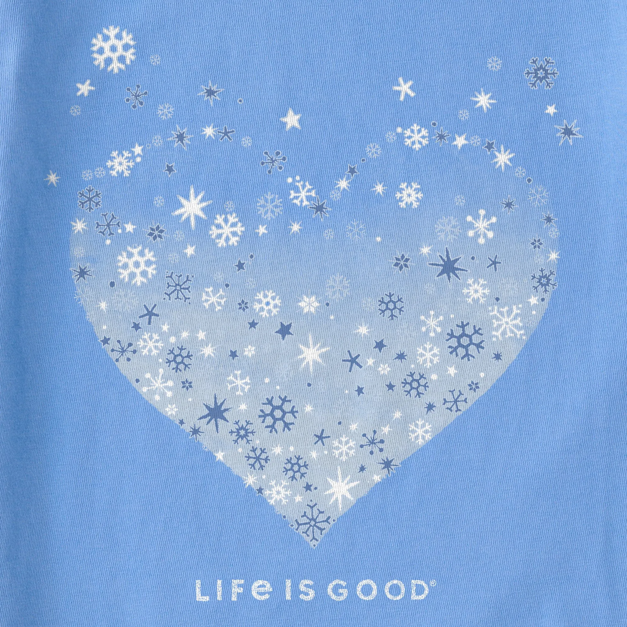 Women's Heart of Snow Long Sleeve Crusher Vee Life is Good