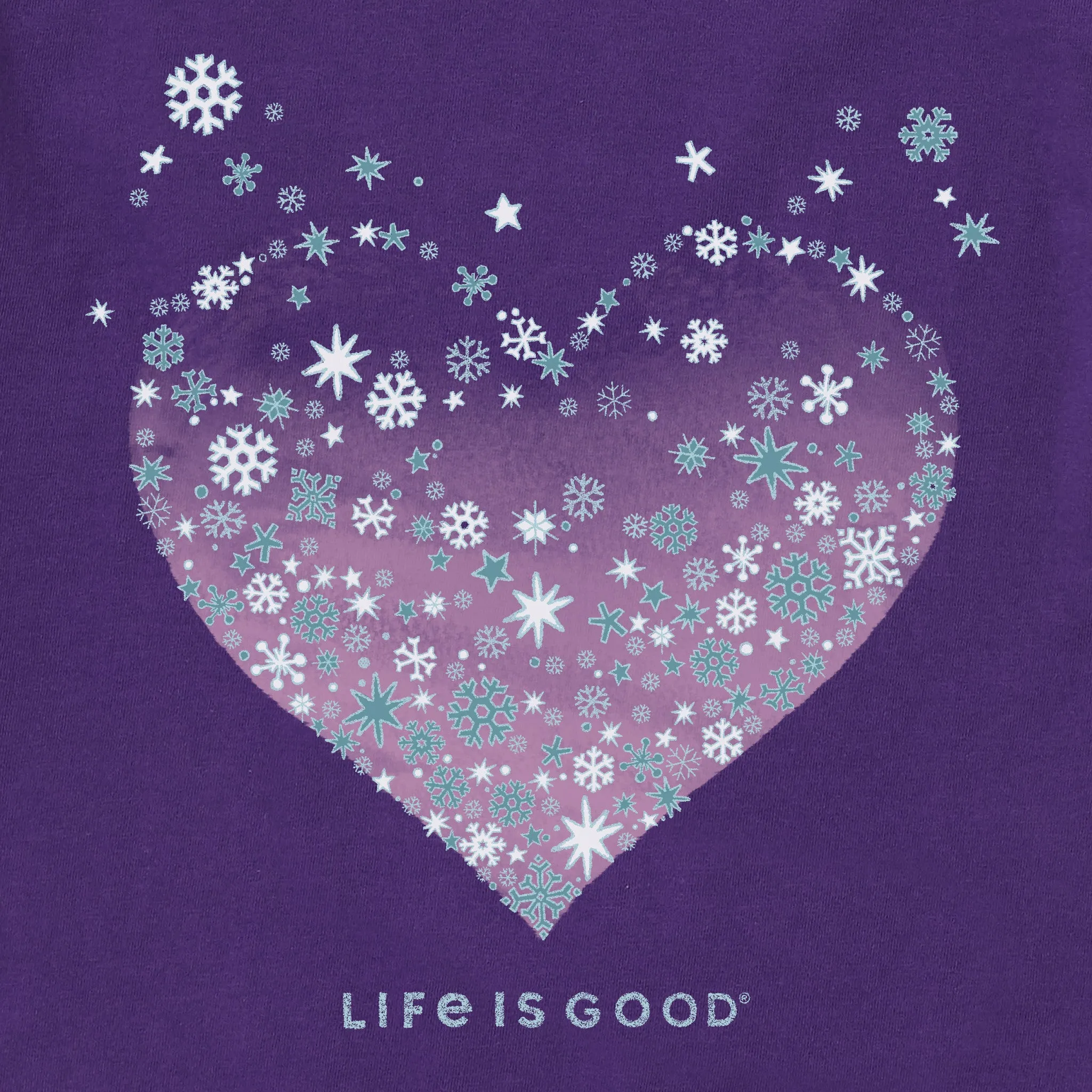 Women's Heart of Snow Long Sleeve Crusher Vee Life is Good
