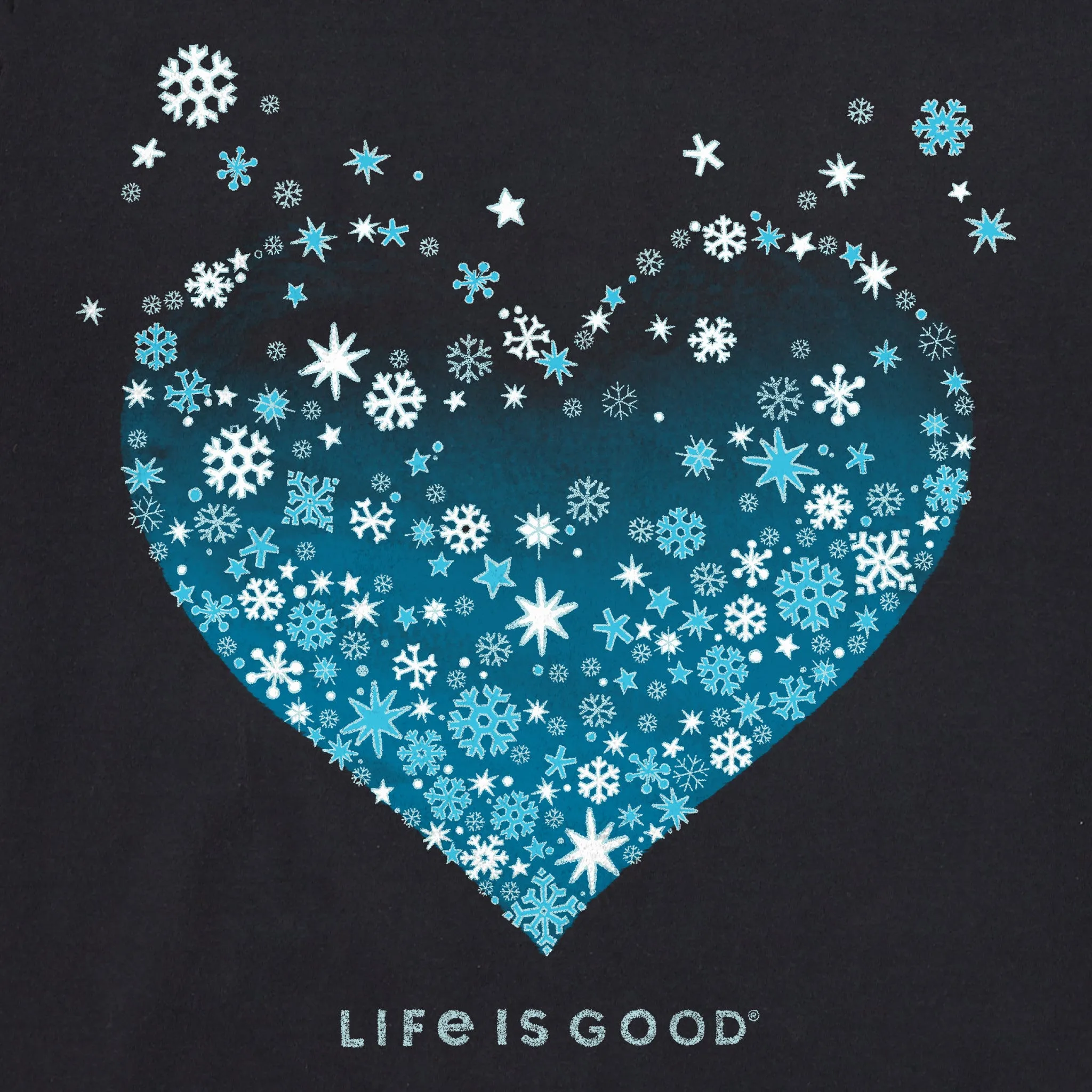 Women's Heart of Snow Long Sleeve Crusher Vee Life is Good