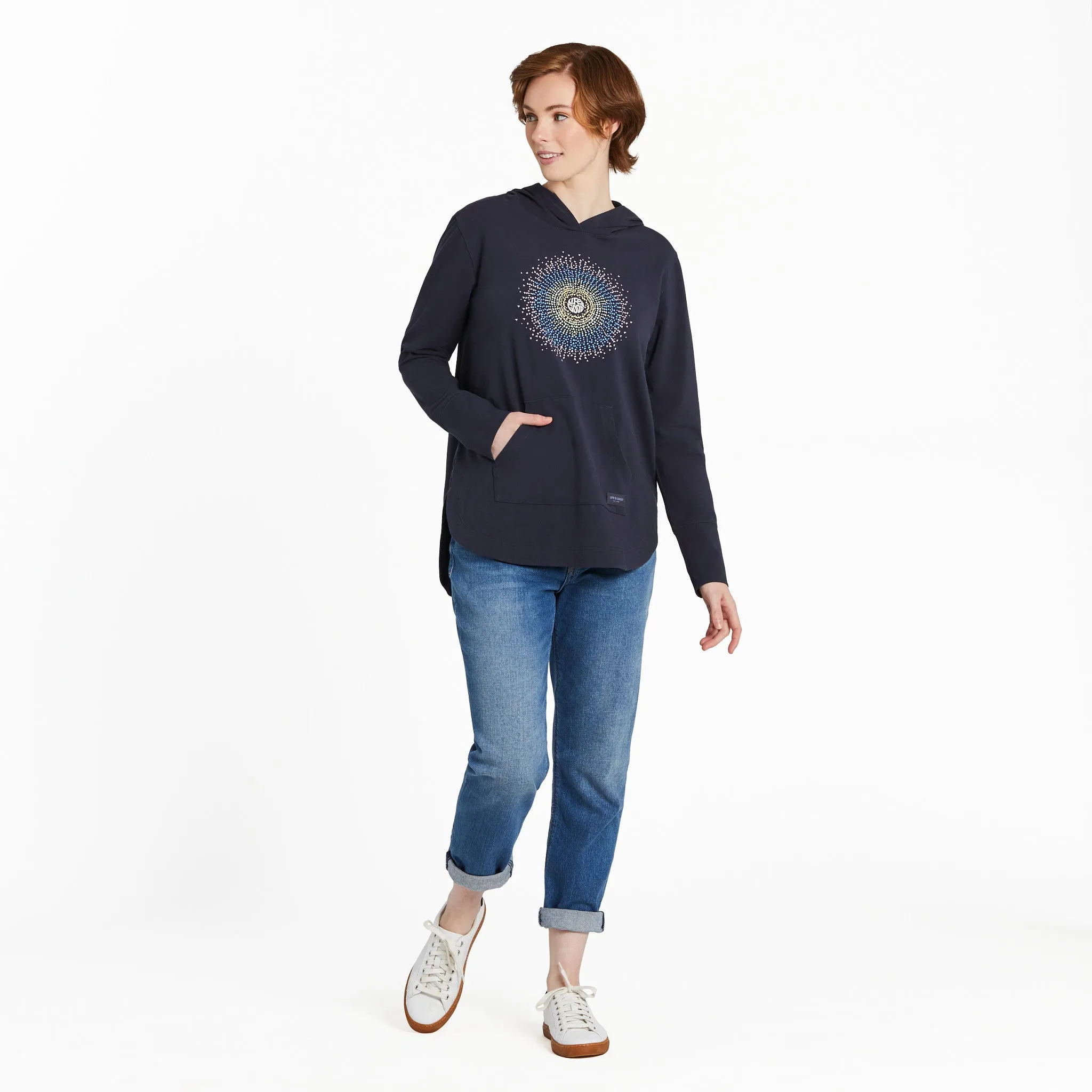 Women's Heart Rays Crusher-FLEX Hoodie Tunic Life is Good